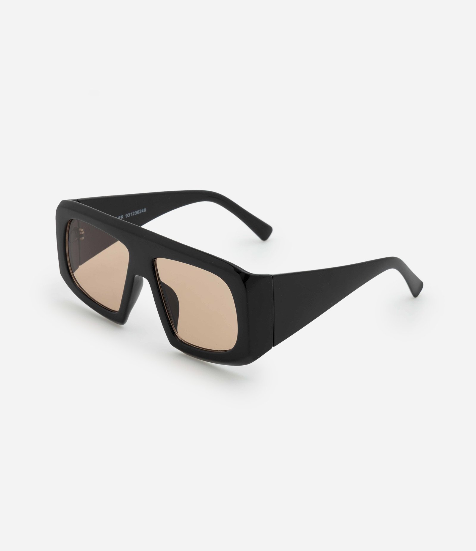 Óculos de Sol Máscara com Lentes Amplas e Hastes Largas Preto 2