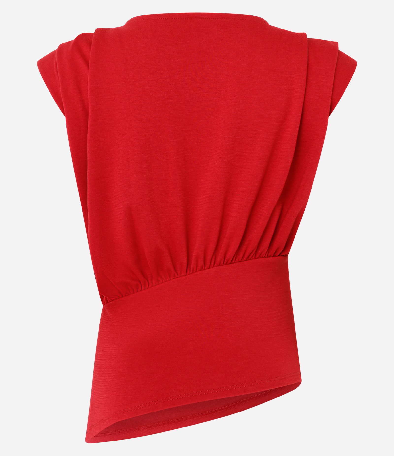 Blusa em Ponto Roma com Ombreira e Pala Vermelho 6