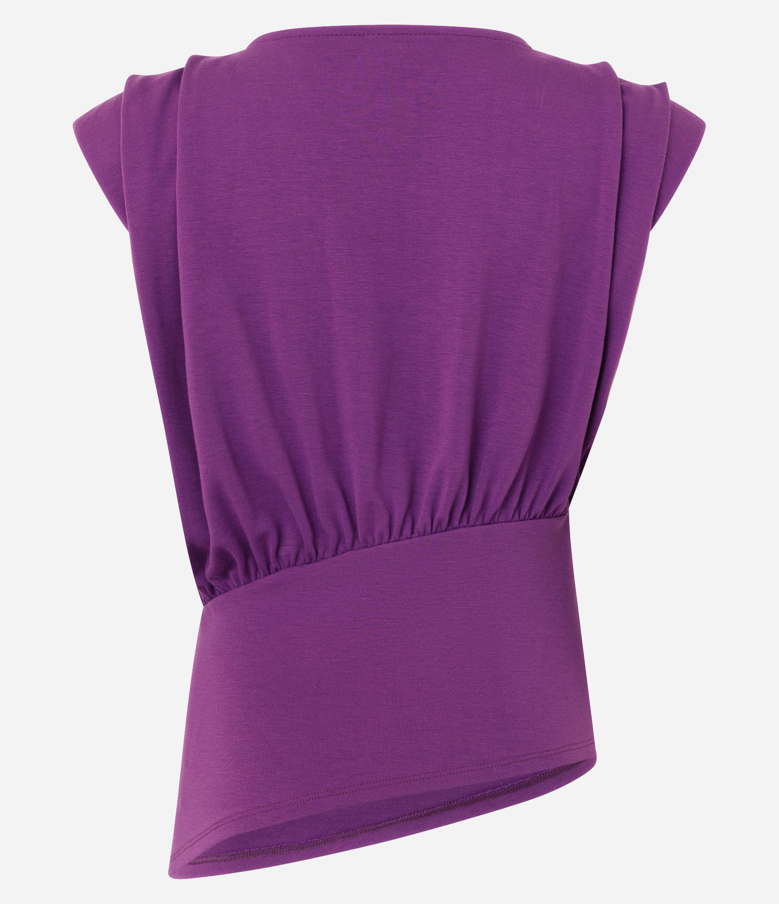 Blusa em Ponto Roma com Ombreira e Pala Roxo 6