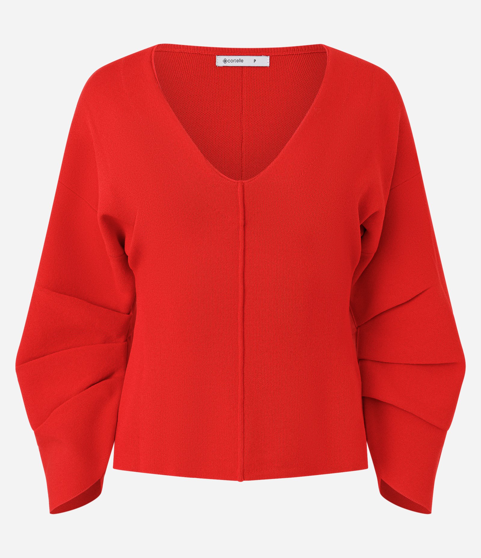 Blusa em Tricô com Manga Volumosa Vermelho 5