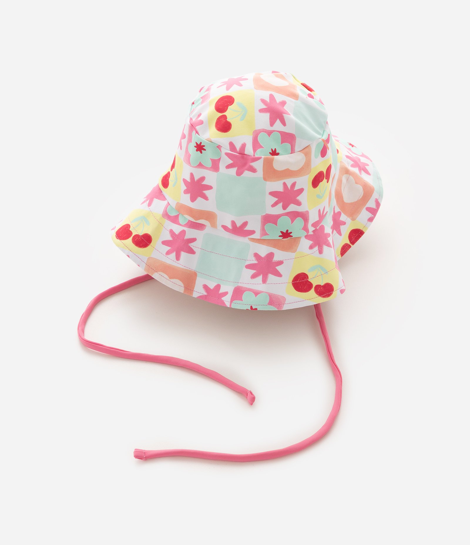 Conjunto Infantil Praia com Blusa Manga Longa Calcinha e Chapéu Estampado - Tam 1 a 12 Anos Multicores 4