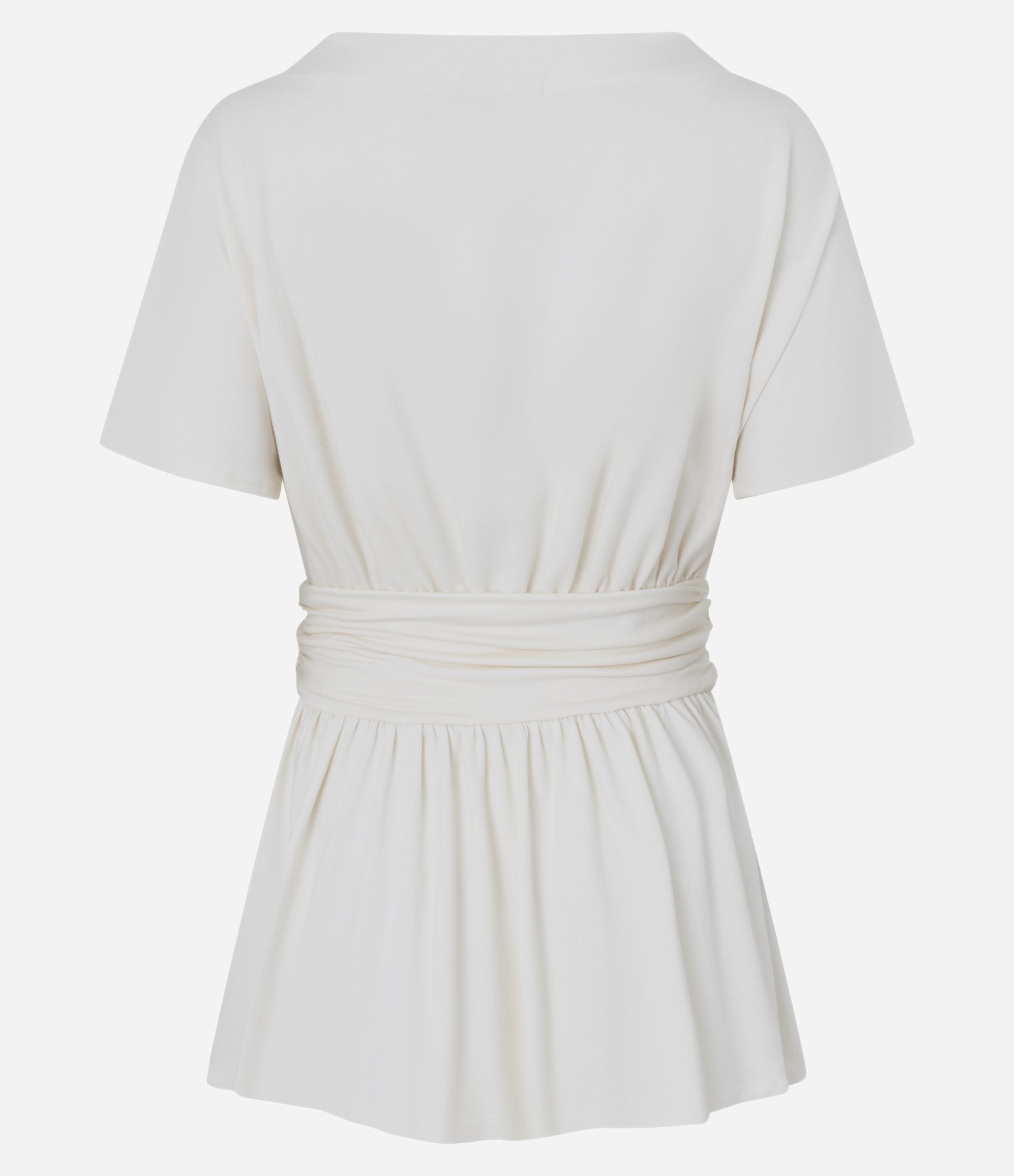 Blusa Peplum em Viscose com Recorte na Cintura Branco 2