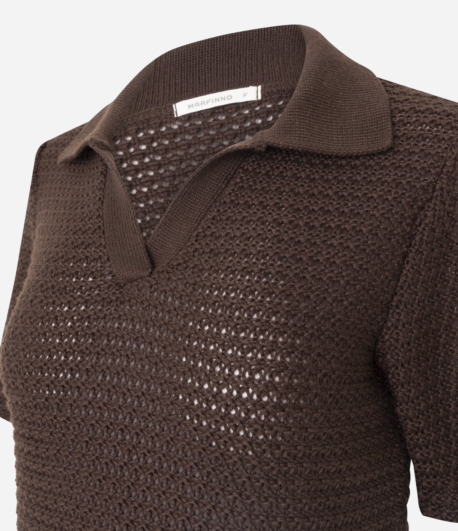 Blusa em Tricô com Gola Polo Marrom 7