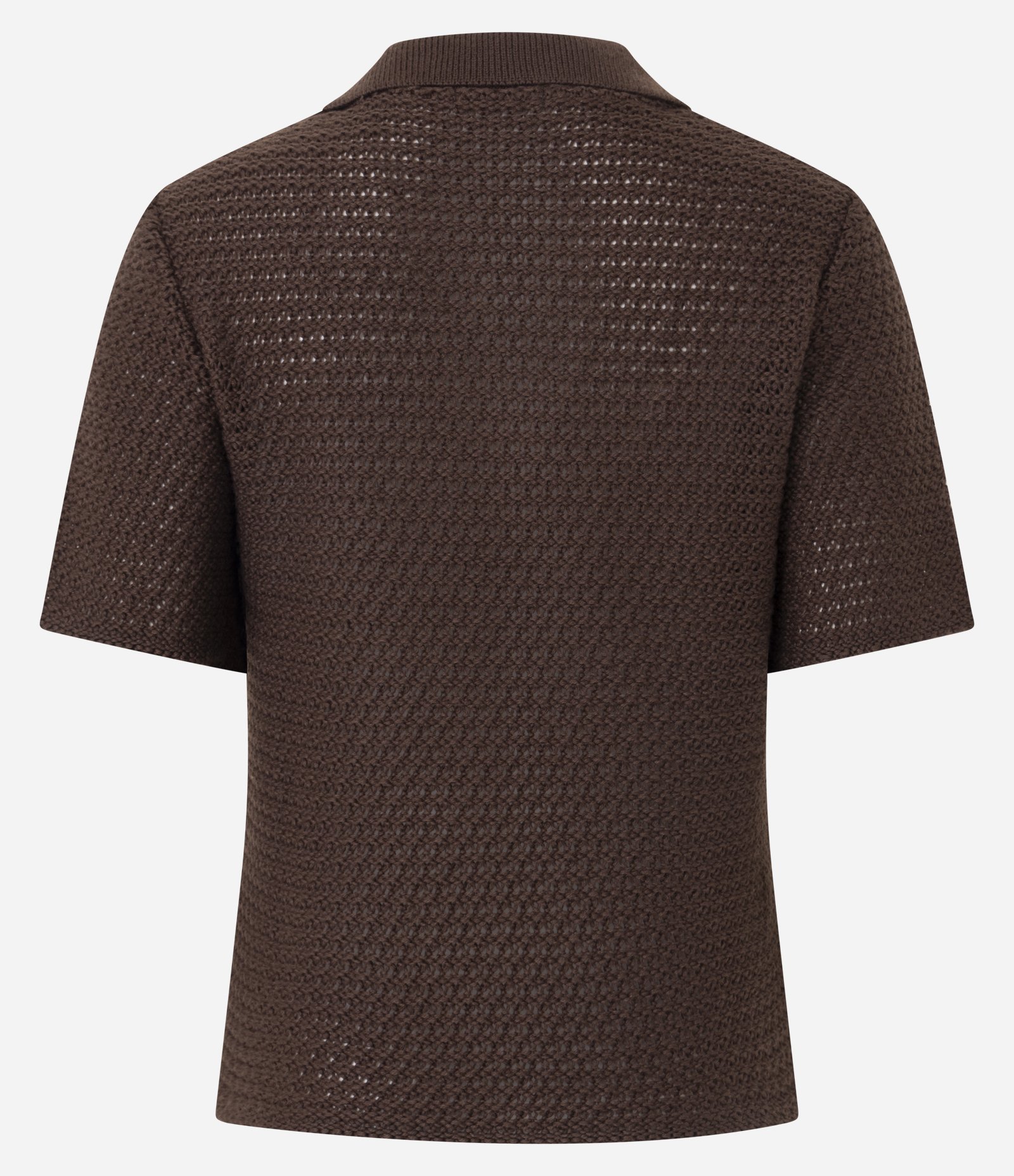 Blusa em Tricô com Gola Polo Marrom 8