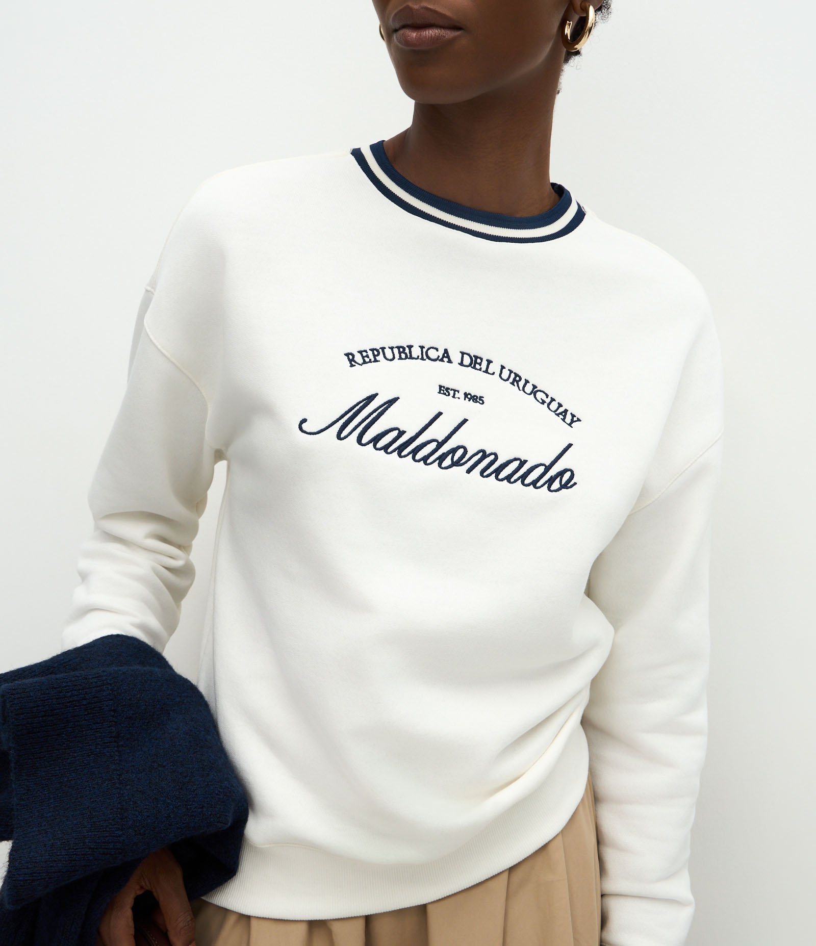 Casaco Moletom com Lettering Frontal Maldonado Branco 4