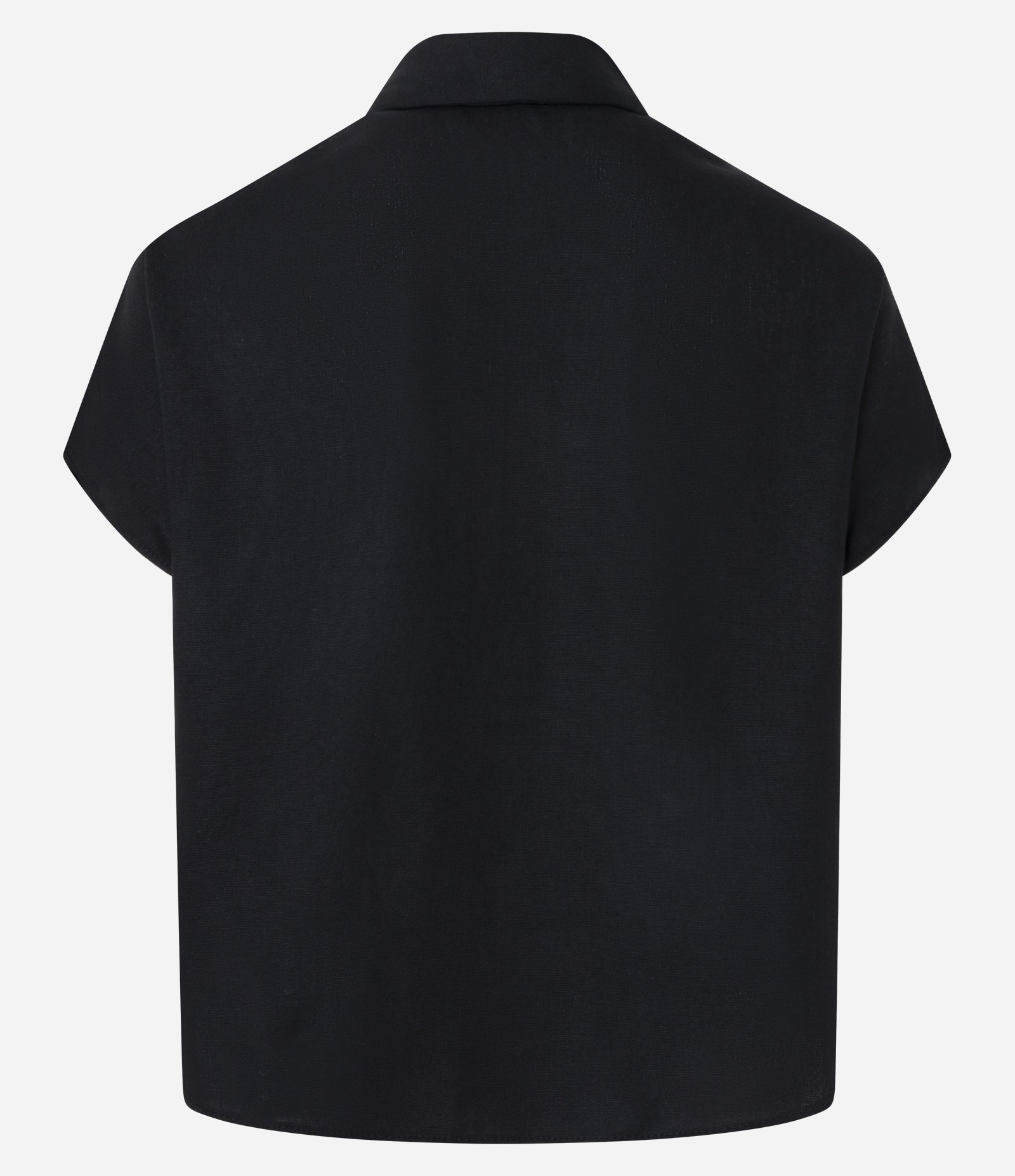 Blusa em Viscolinho com Colarinho na Gola e Sem Cava Preto 2