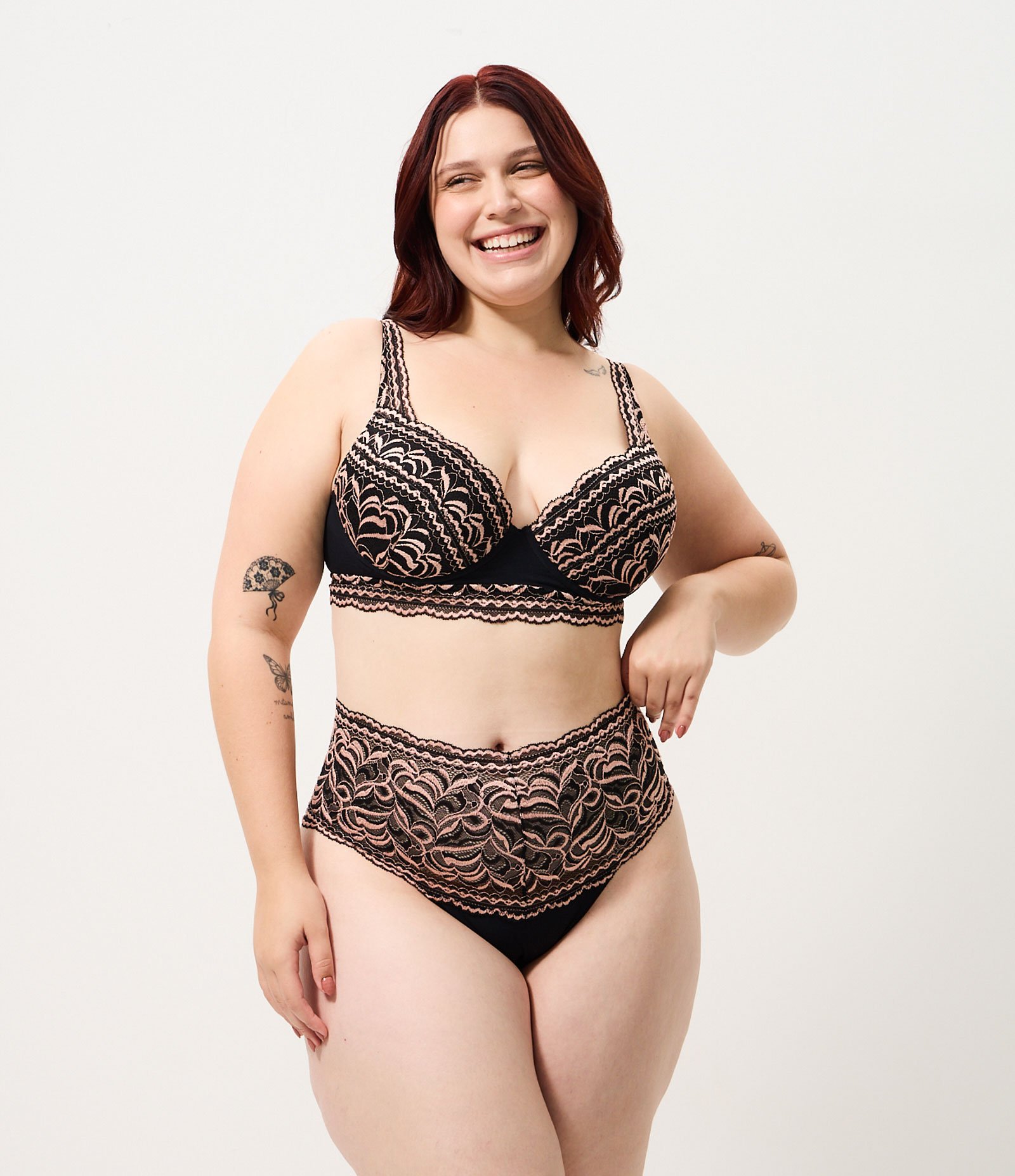 Calcinha Caleçon com Renda Bicolor Curve & Plus Size Preto 1
