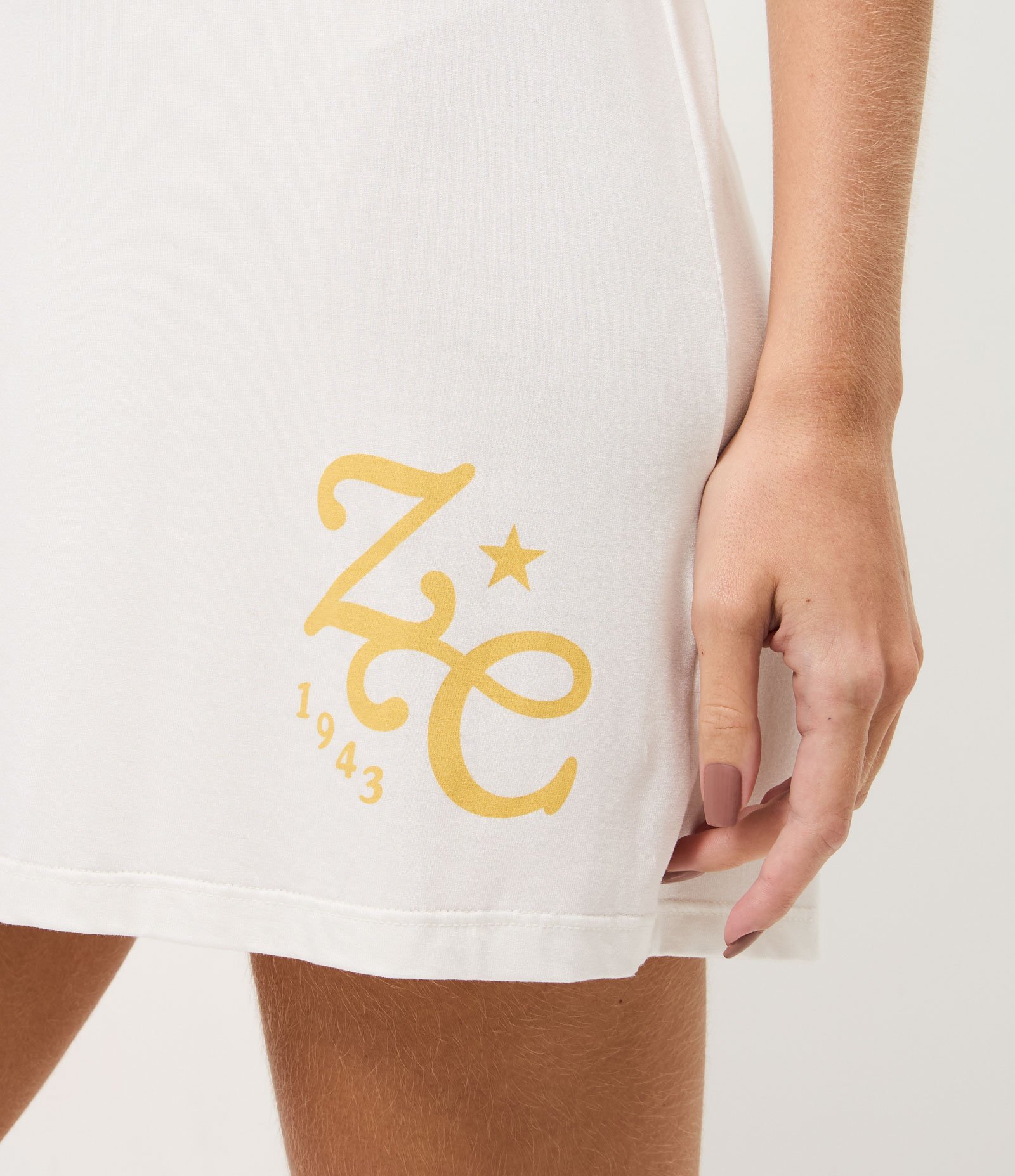 Camisola Curta em Viscolycra Estampa Zé Carioca Branco 4
