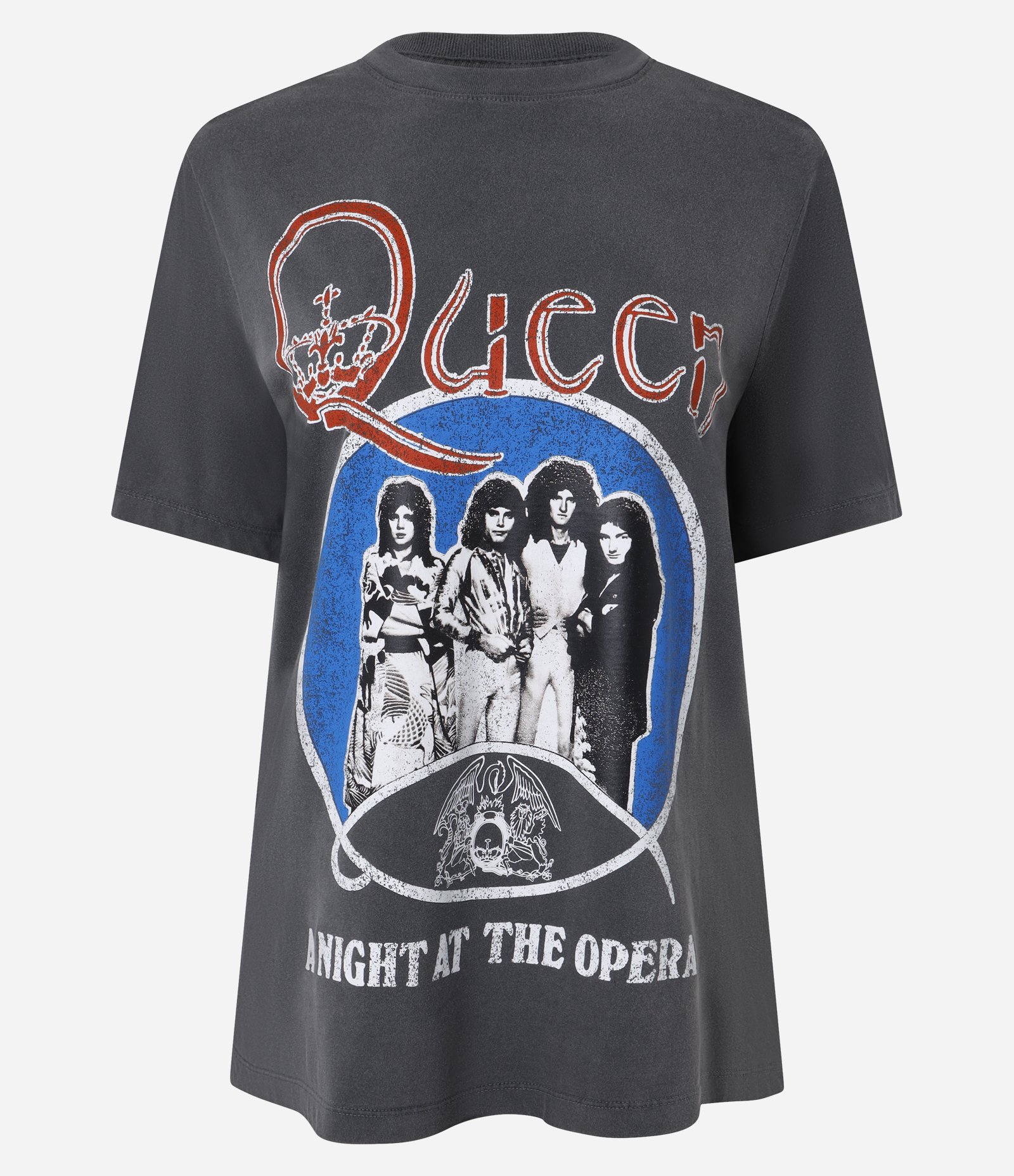 Camiseta Estonada com Estampa Queen Preto 5