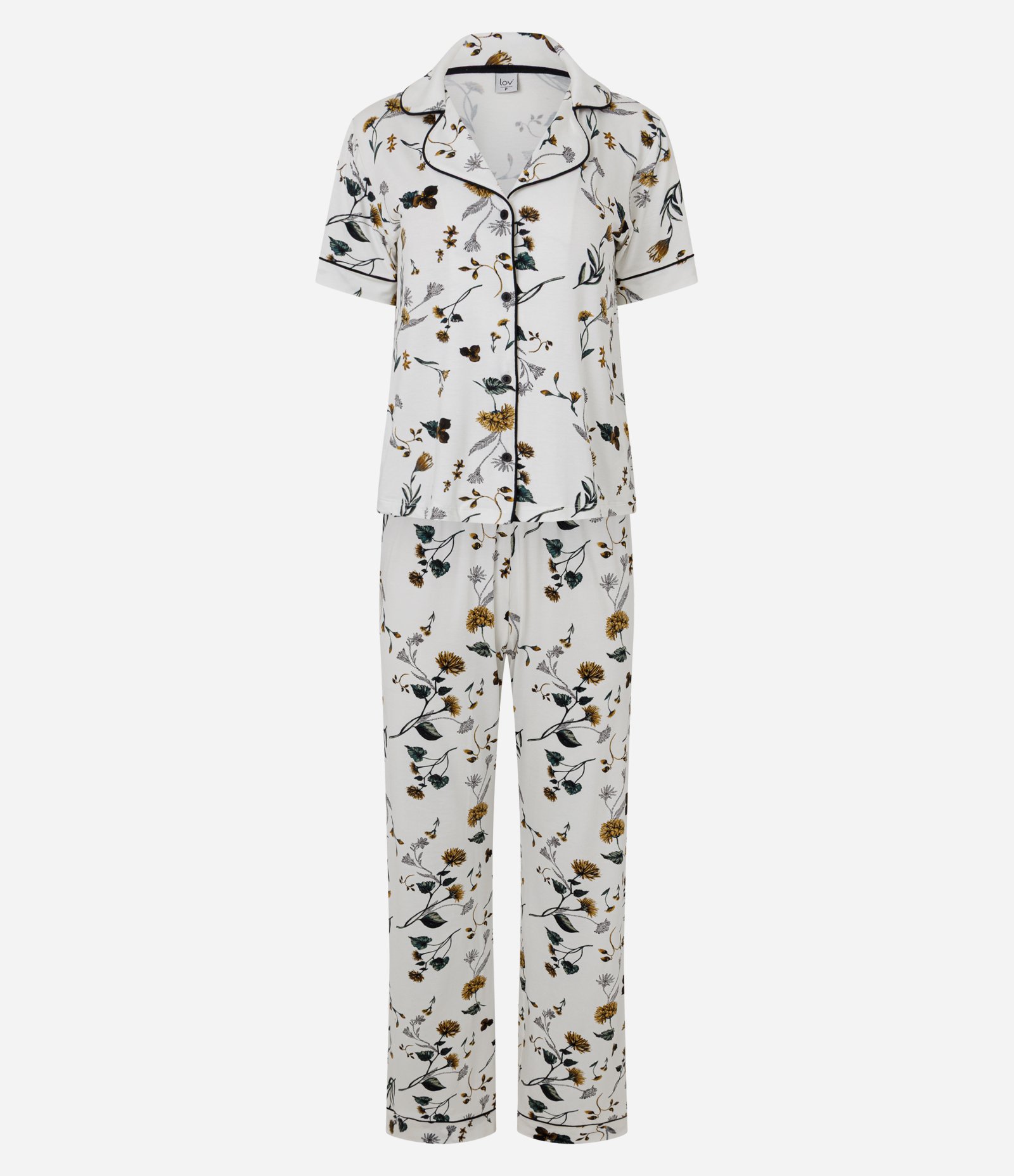 Pijama Americano em Viscolycra com Estampa Floral Branco 5
