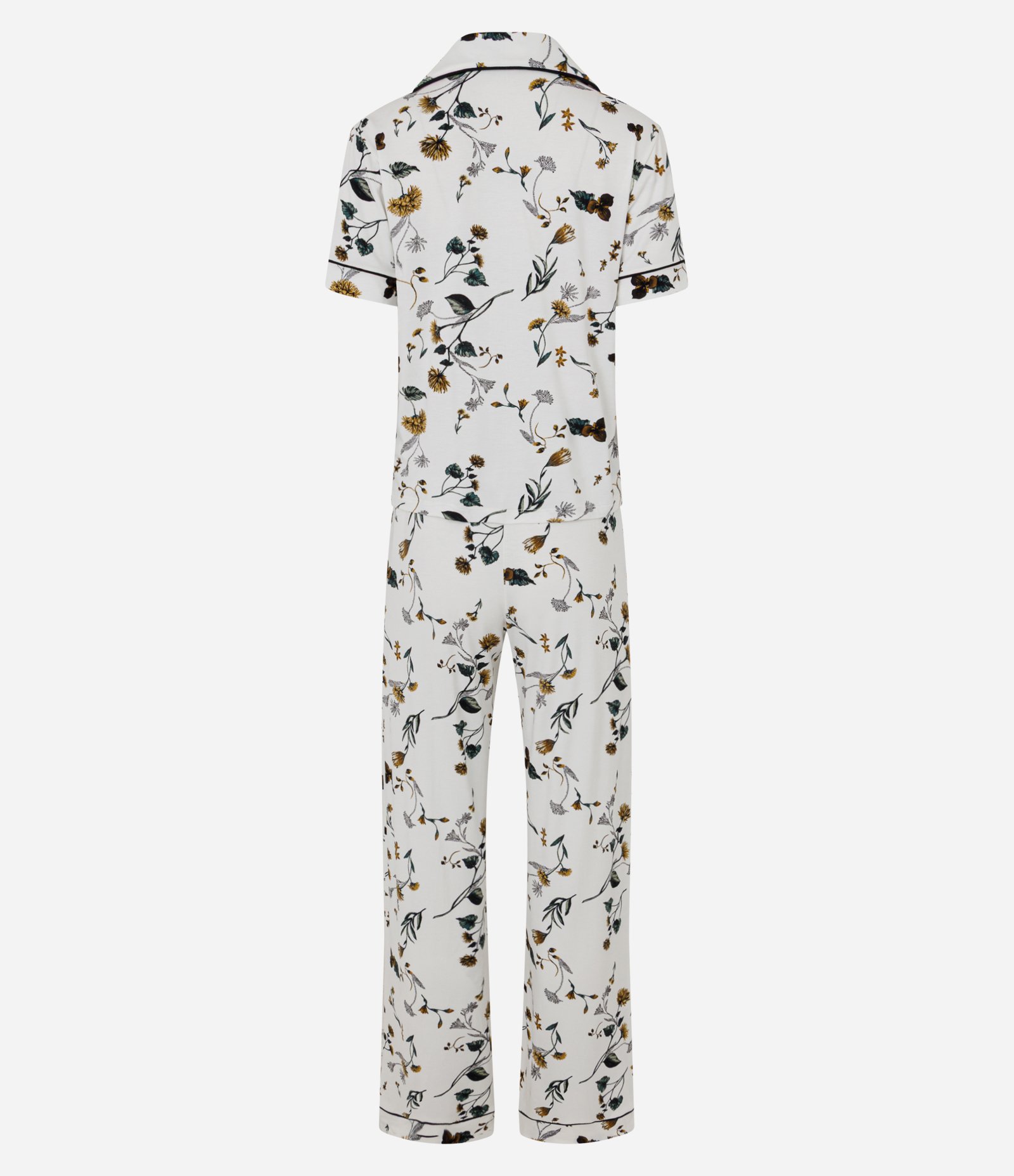 Pijama Americano em Viscolycra com Estampa Floral Branco 6