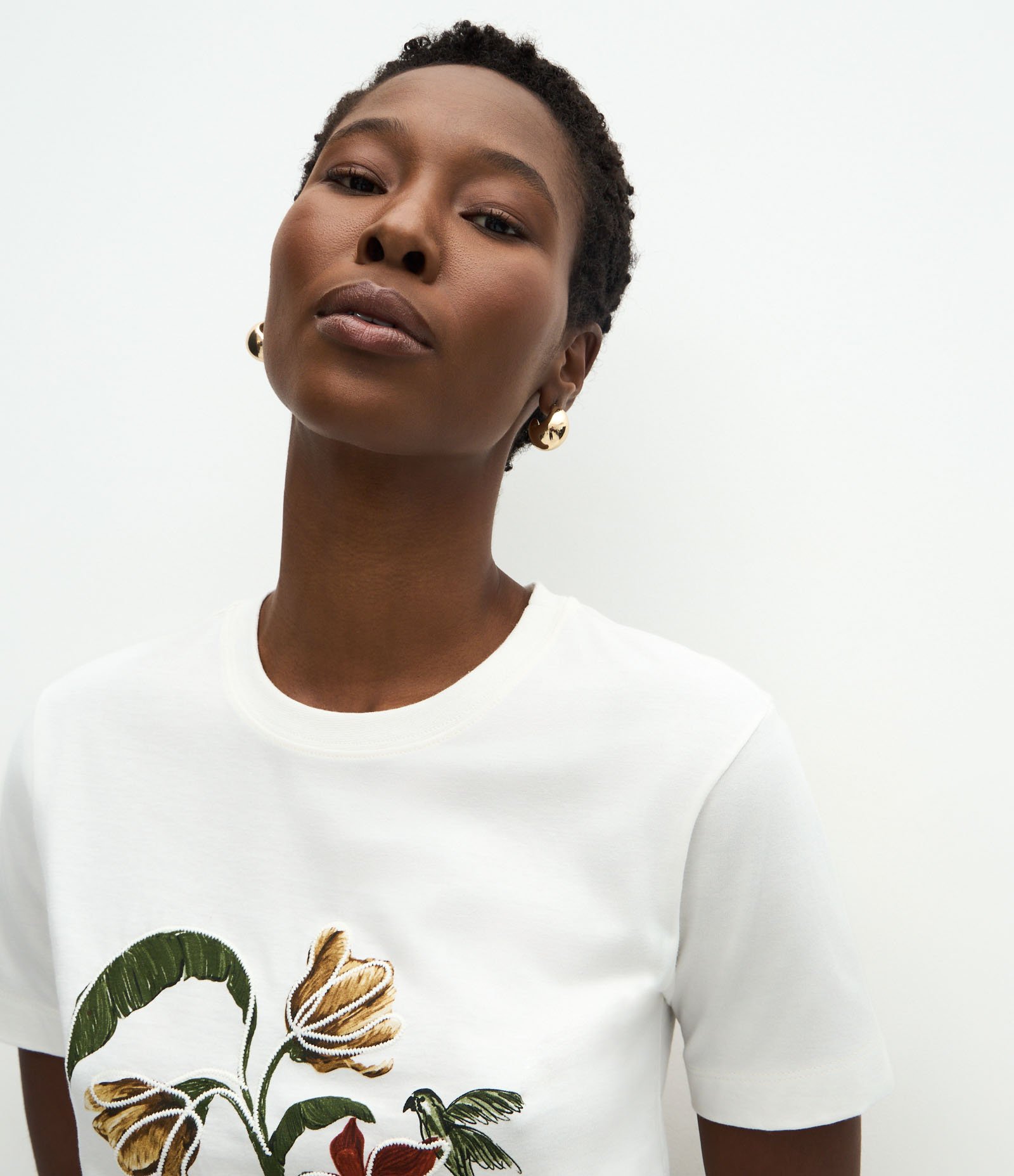 Blusa em Algodão com Estampa Floral Branco 3