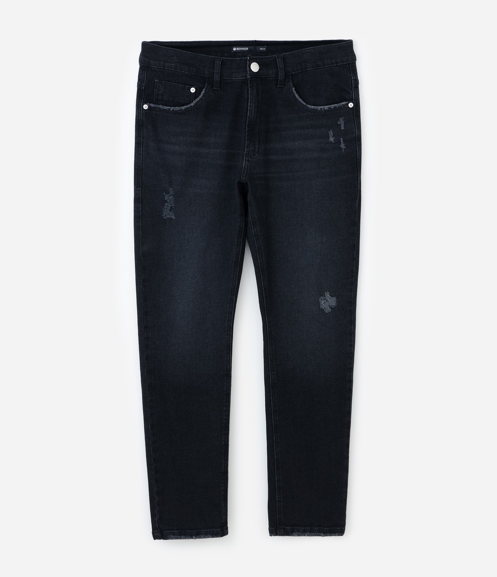 Calça Jeans Skinny Cropped Preto 1