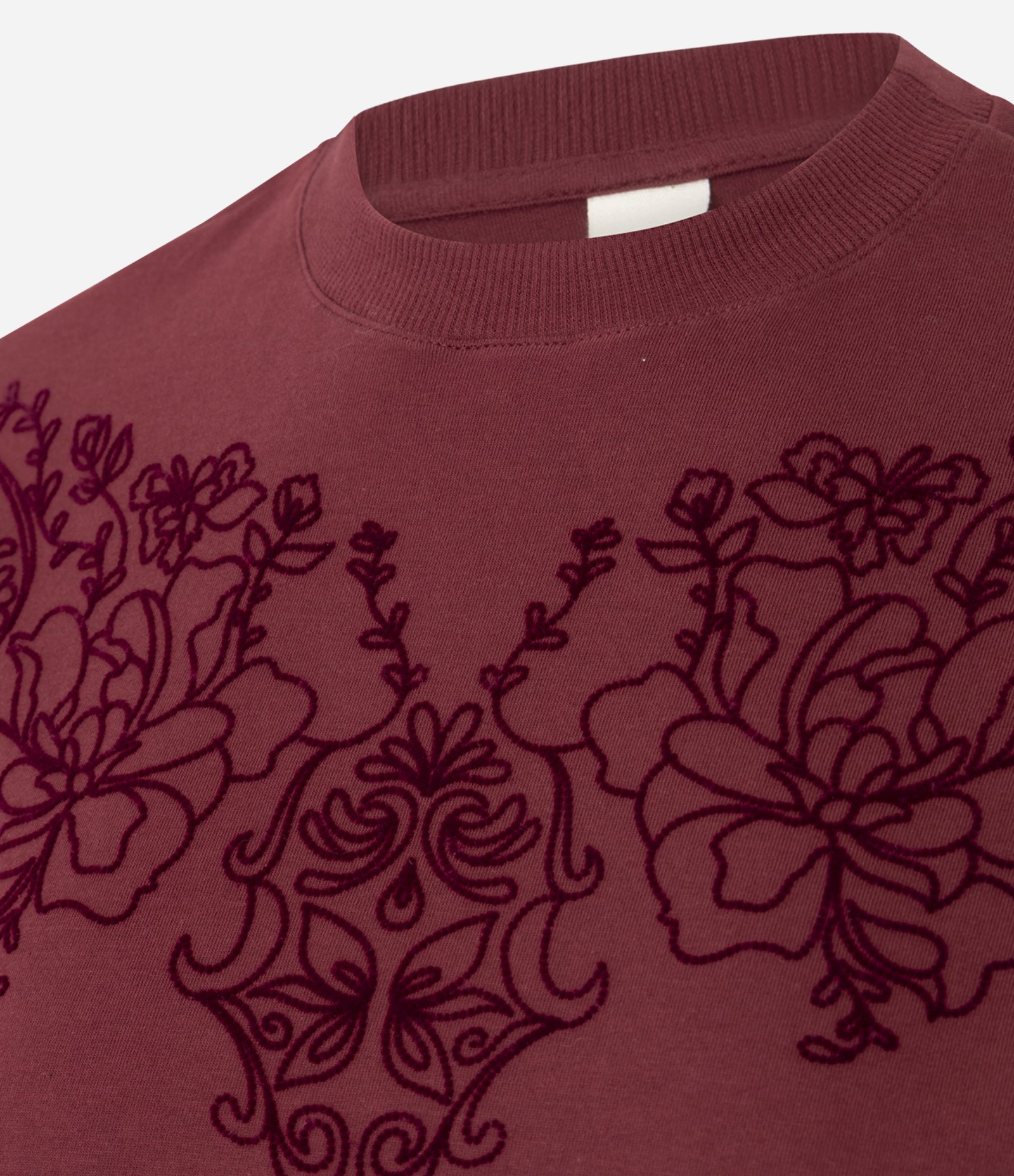 Blusa em Algodão com Arabesco de Flores Vermelho 6