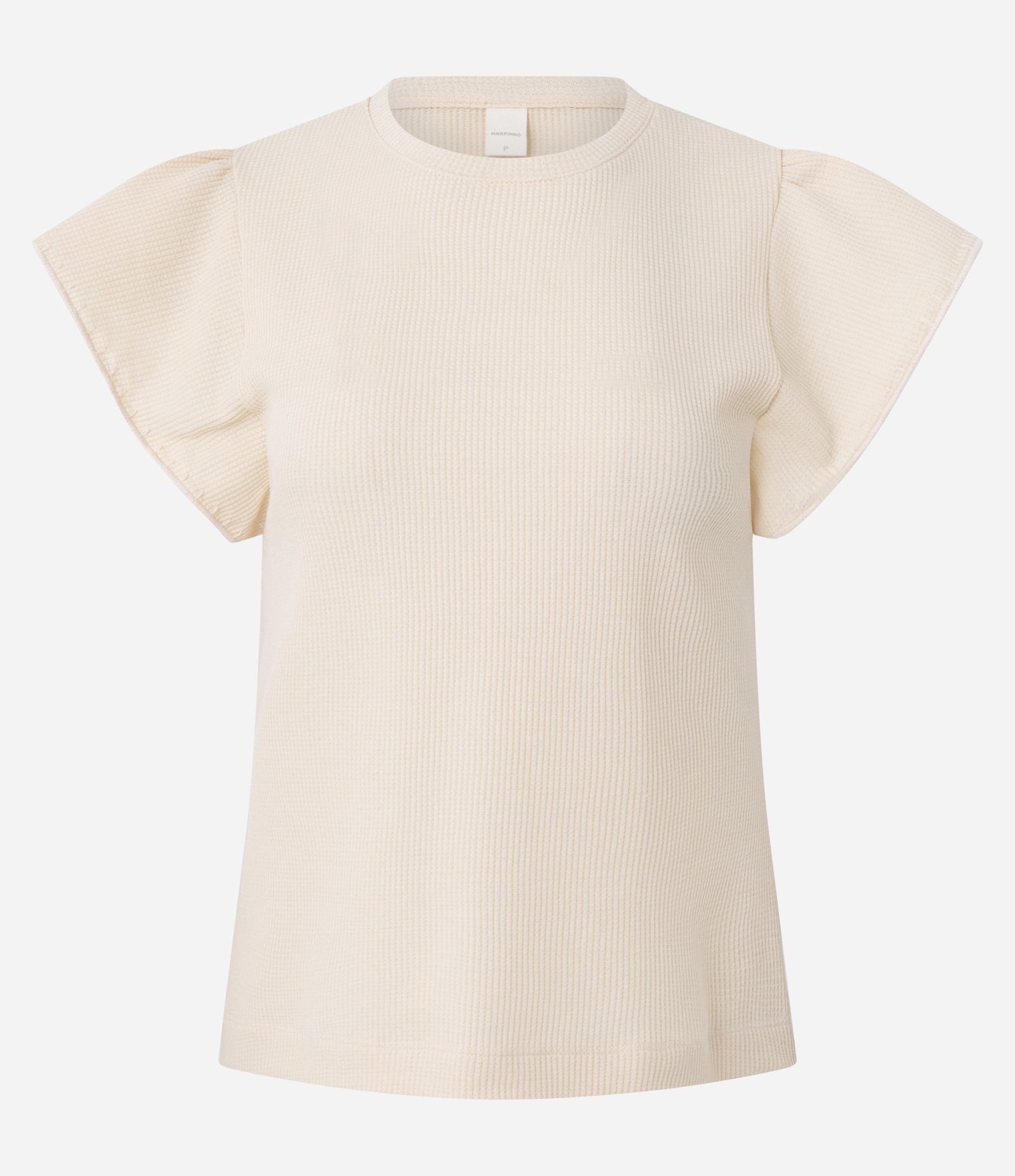 Blusa Manga Curta Texturizada com Bordado nas Mangas Bege 5