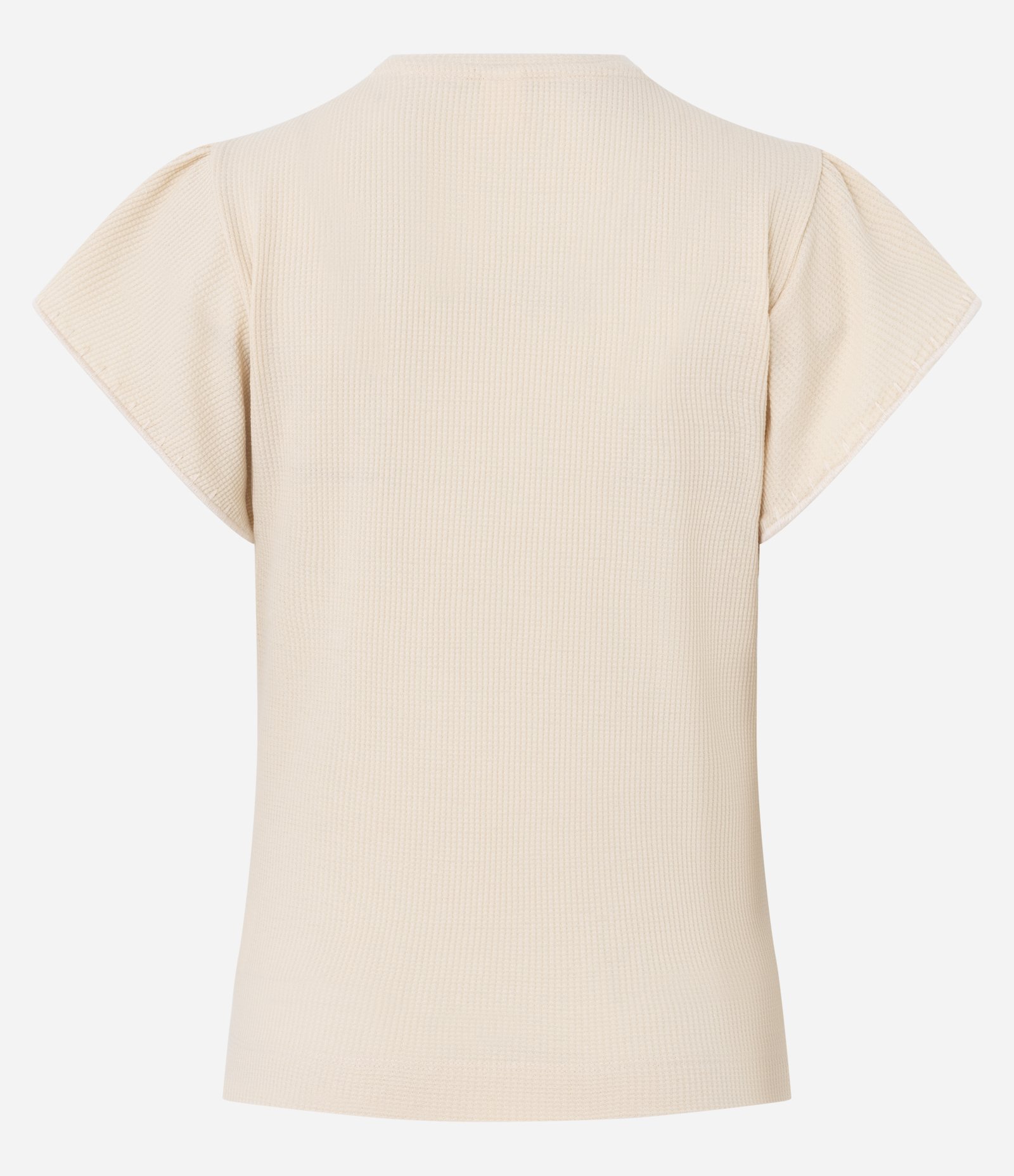 Blusa Manga Curta Texturizada com Bordado nas Mangas Bege 7