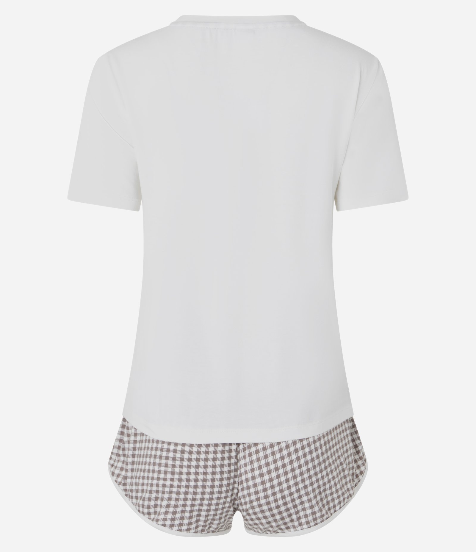 Pijama Curto em Viscolycra com Gatos Estampado Branco 6