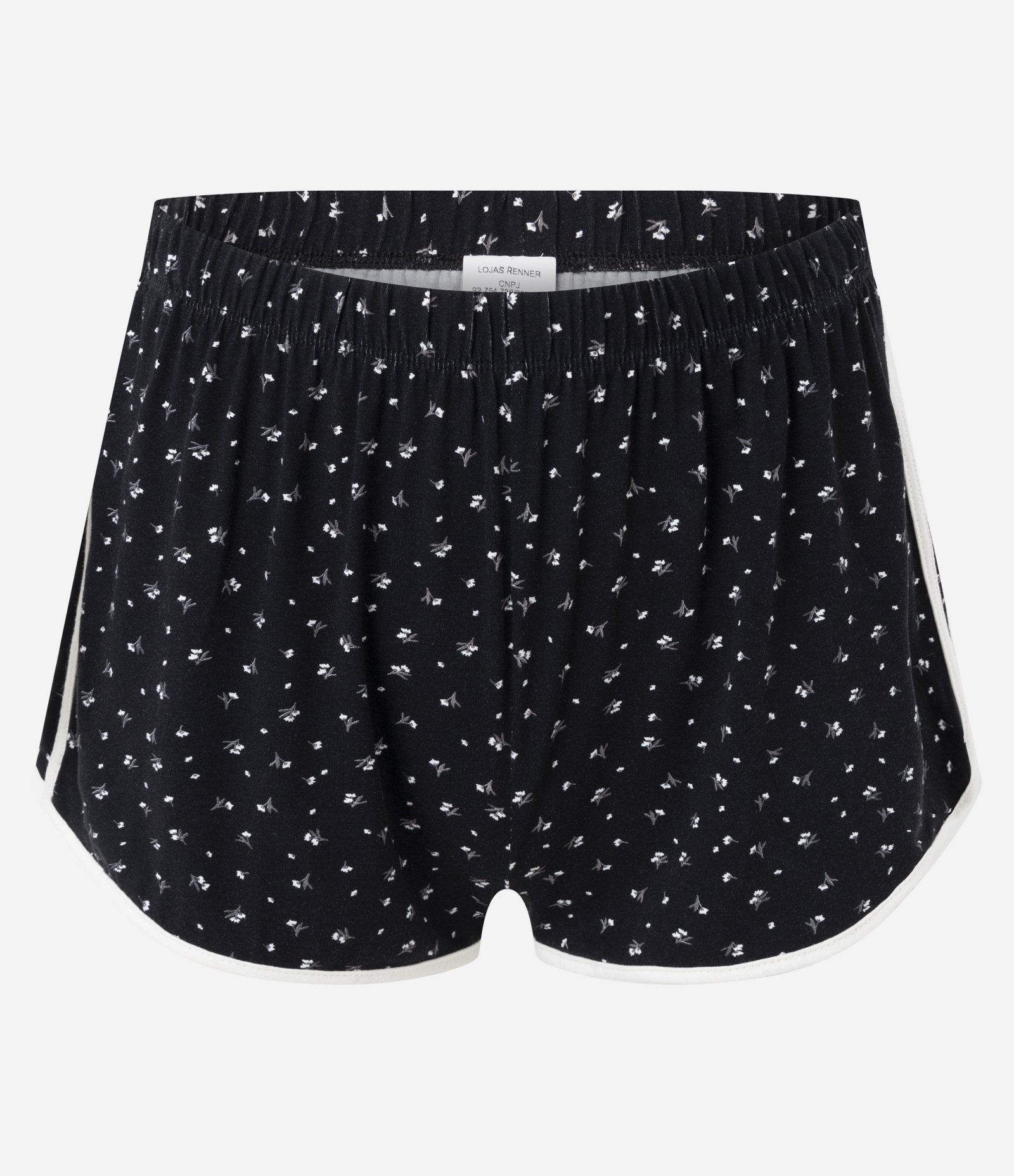 Pijama Curto em Viscolycra com Estampa Floral Preto 6