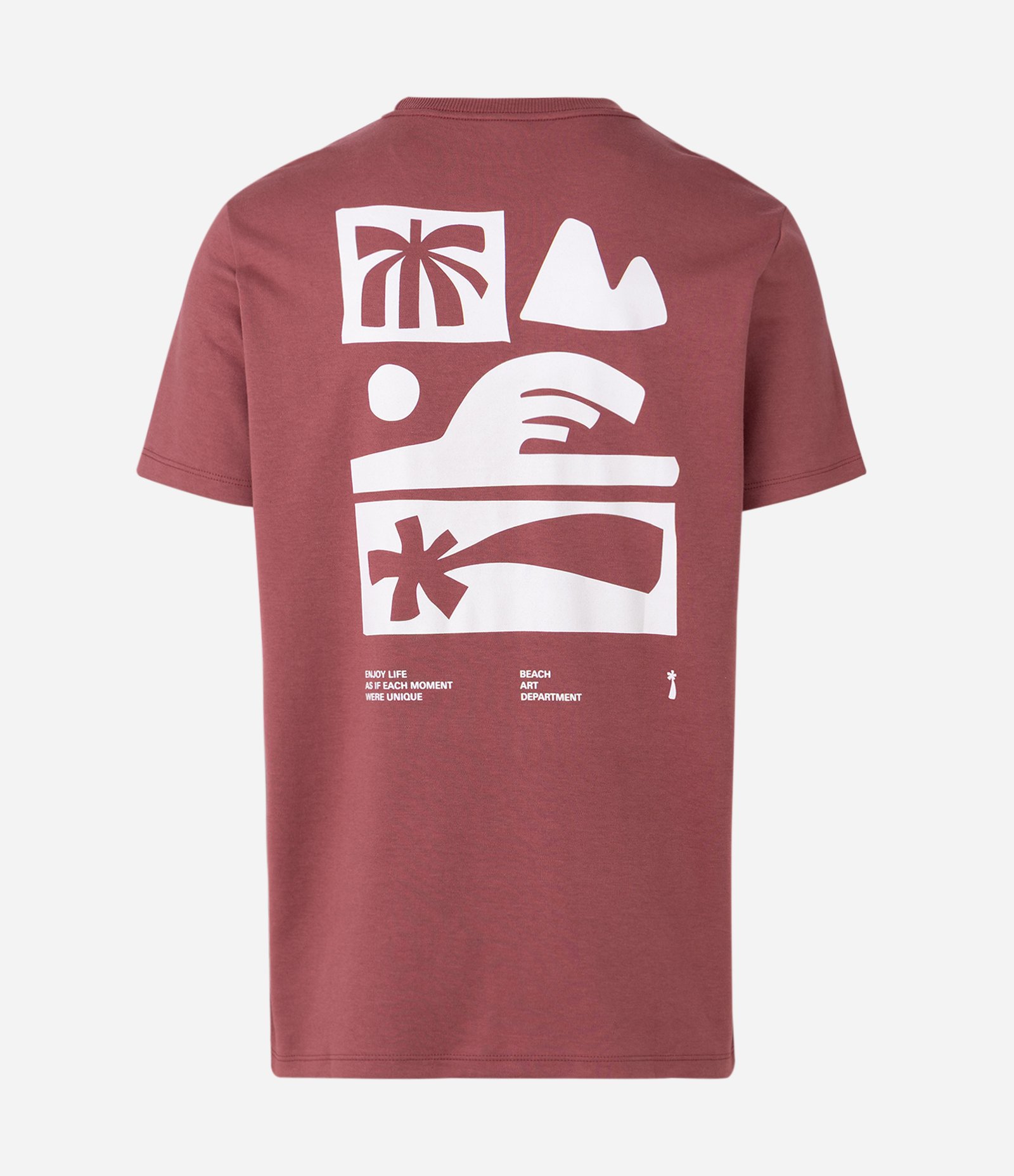 Camiseta Comfort Manga Curta com Estampa Abstrata Vermelho 6