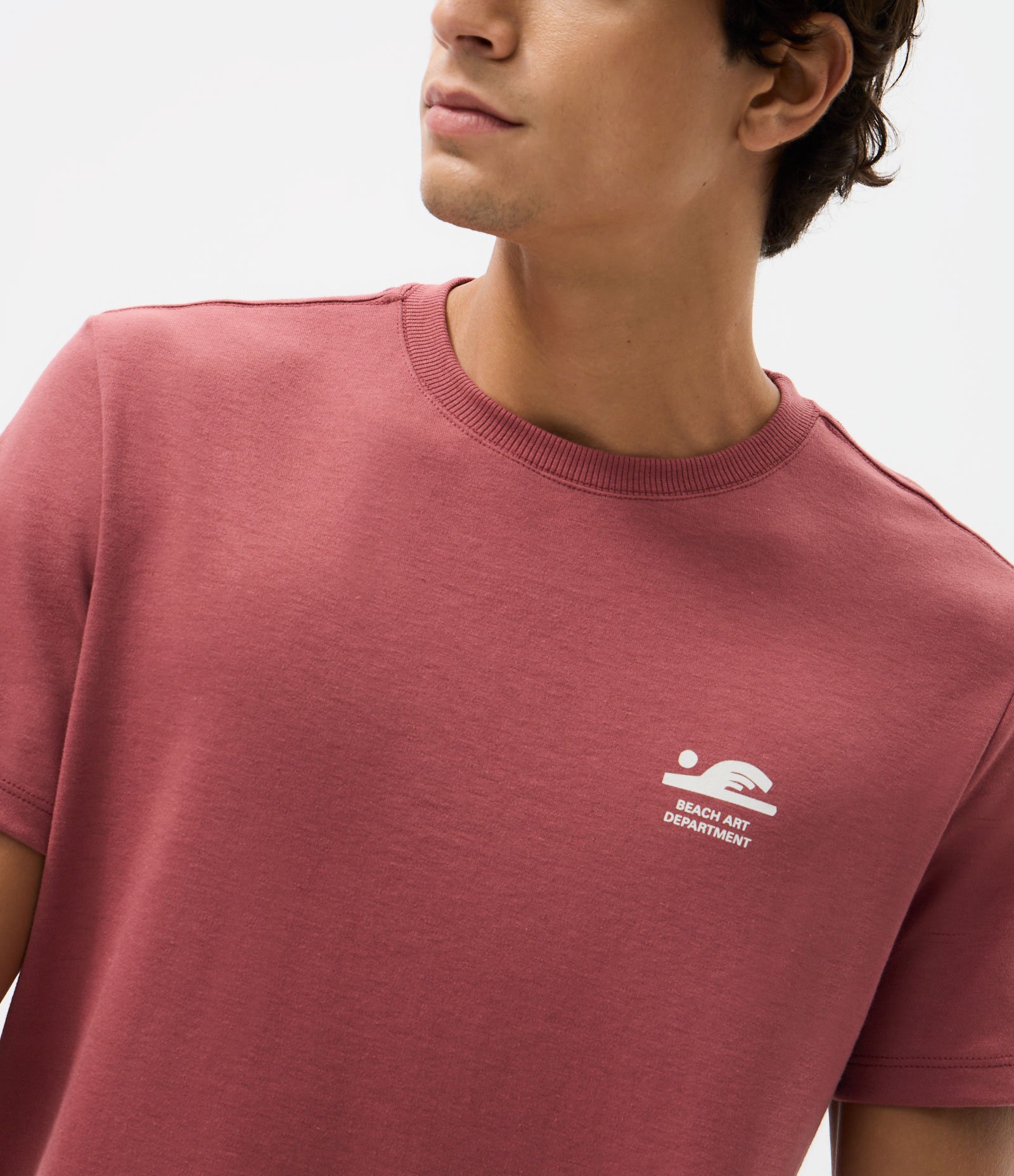 Camiseta Comfort Manga Curta com Estampa Abstrata Vermelho 3