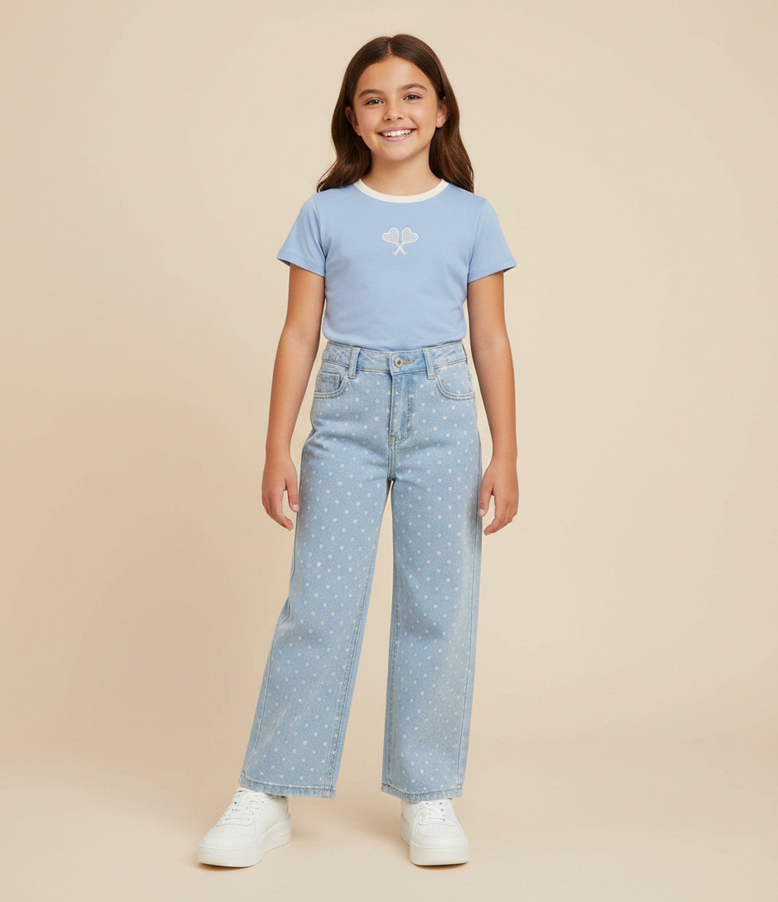 Camiseta Infantil em Algodão com Gola Contrastante - Tam 5 a 16 Anos Azul 1