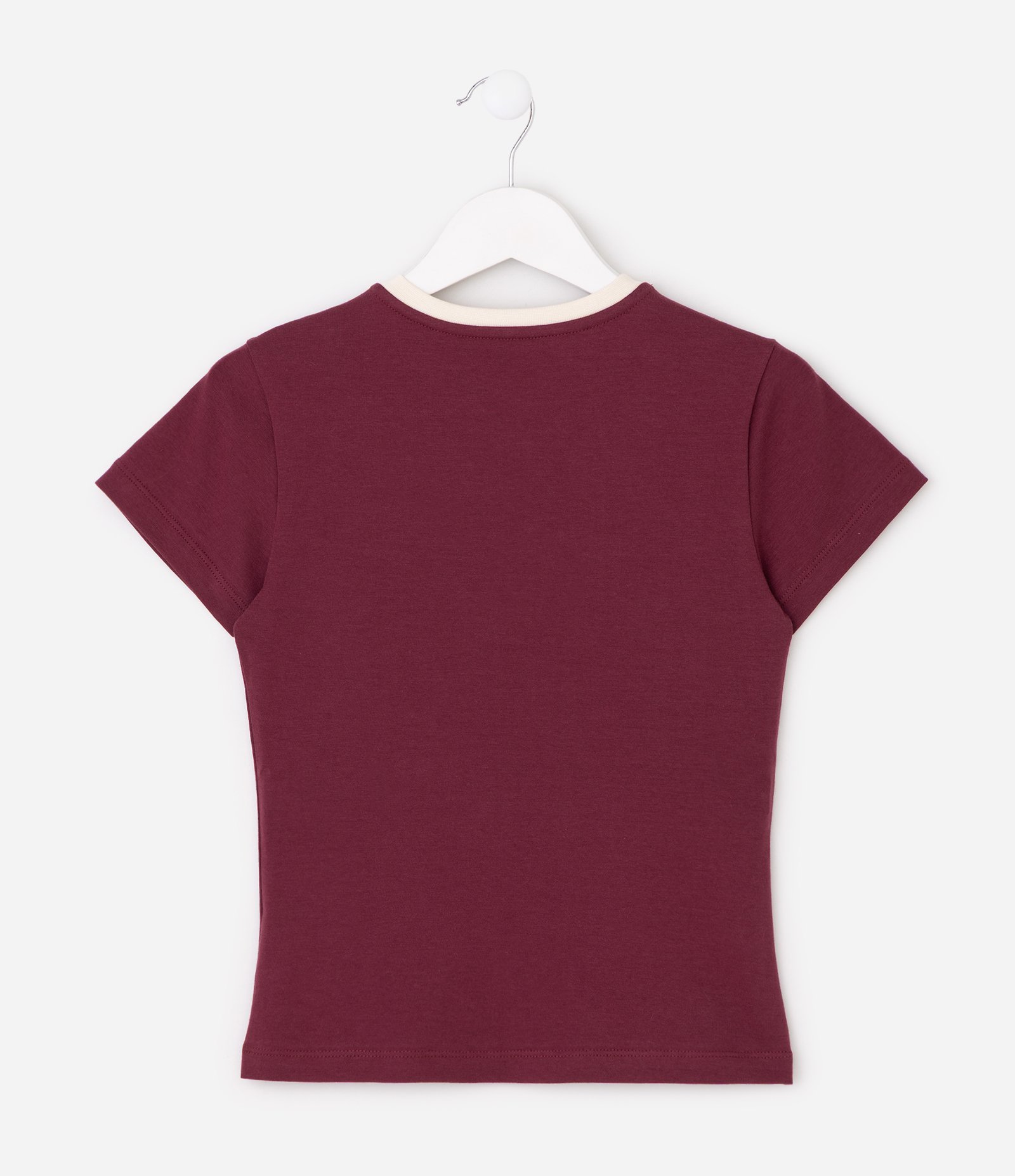 Baby Look Infantil com Lettering New York – Tam 5 a 16 Anos Bordô 3