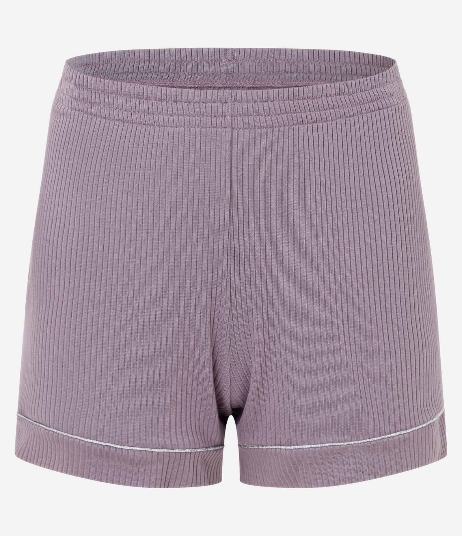 Pijama Curto Americano em Ribana com Viés Contrastante Roxo 8