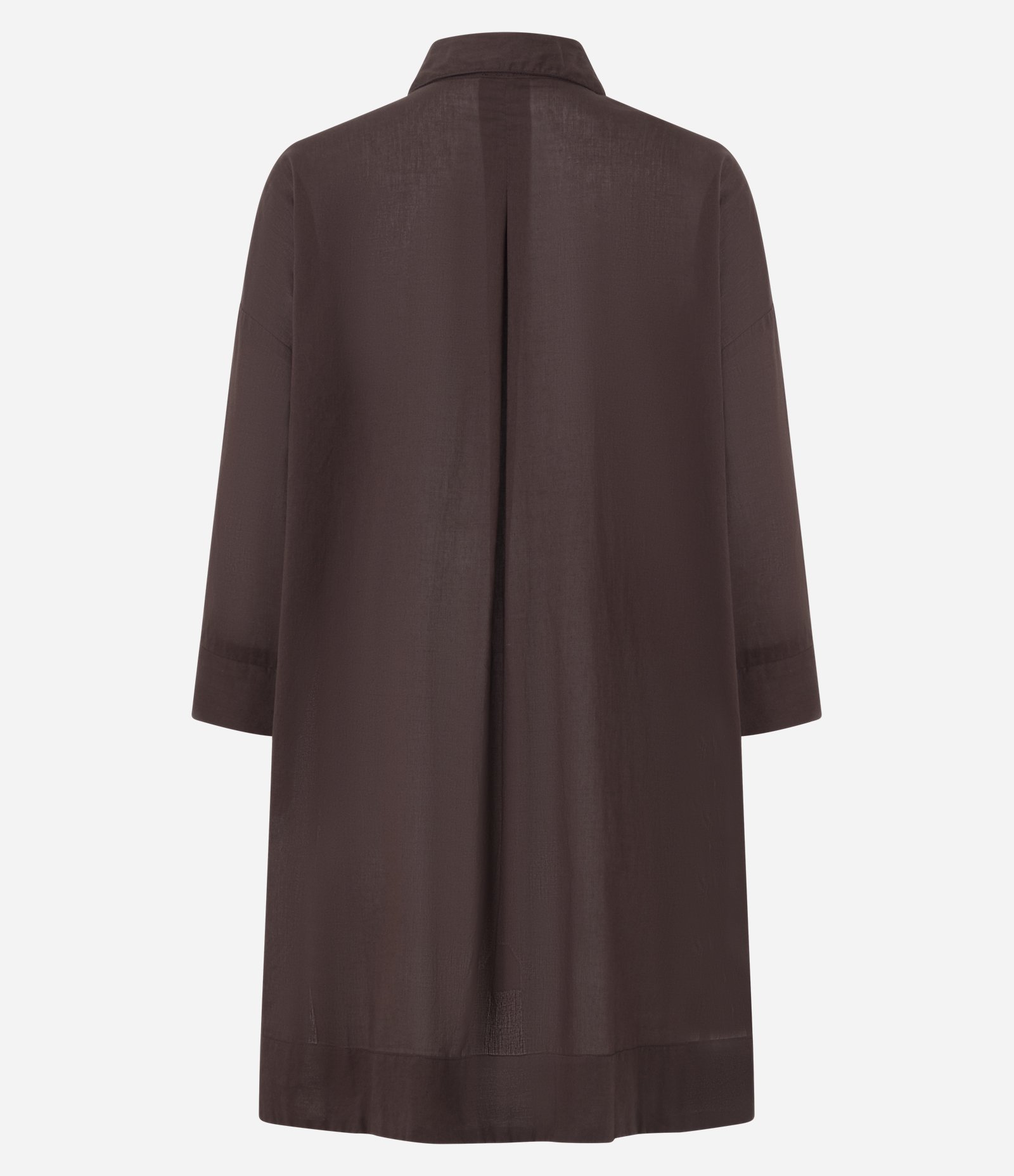Saída de Praia Chemise em Cotton com Manga 3/4 Marrom 5