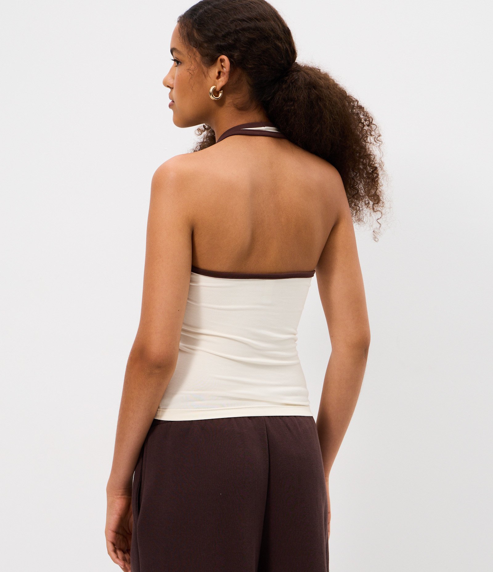 Blusa Frente Única em Ponto Roma com Contraste Off White 4