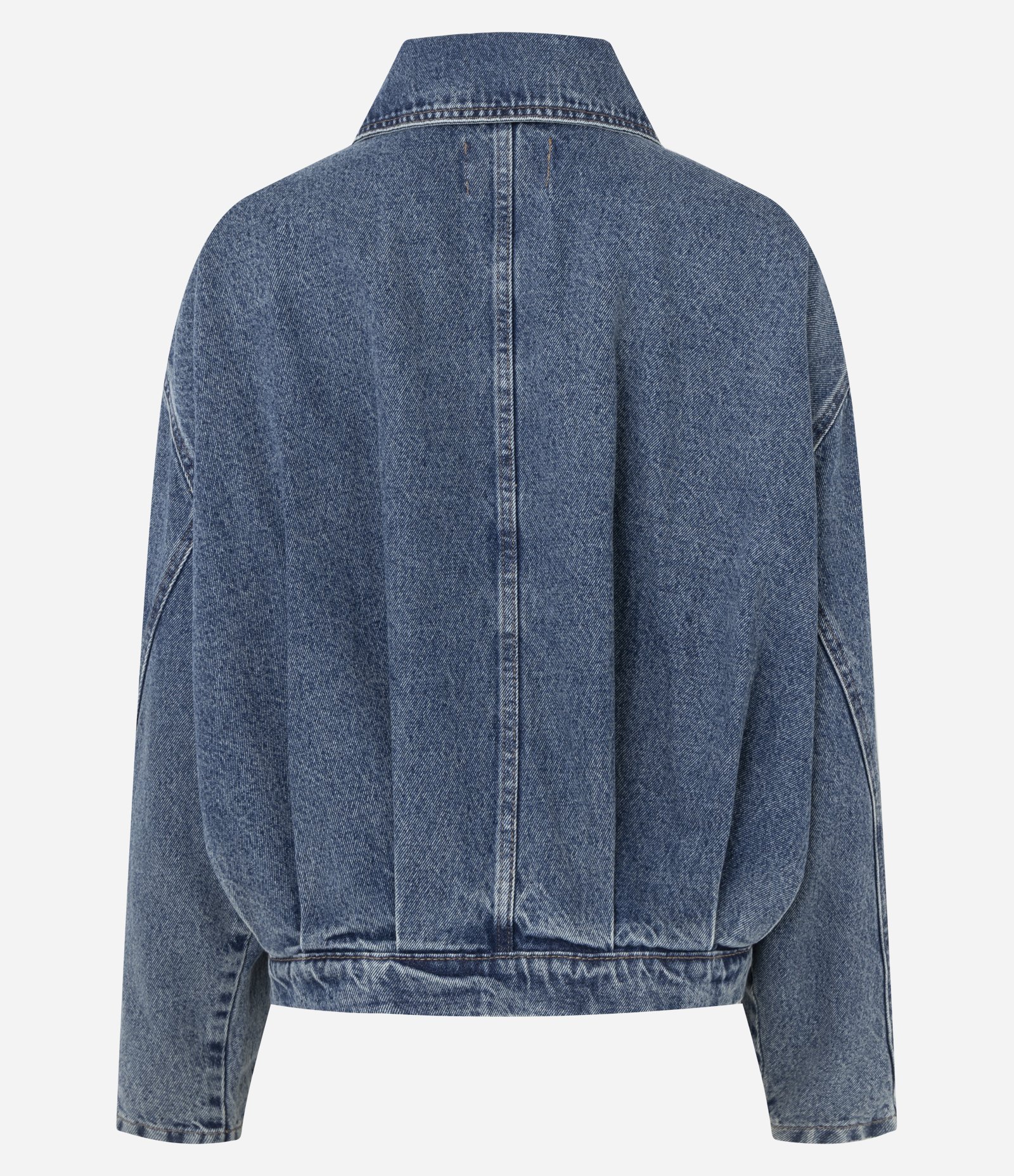 Jaqueta Jeans com Pregas Frontais e Posteriores Azul 2