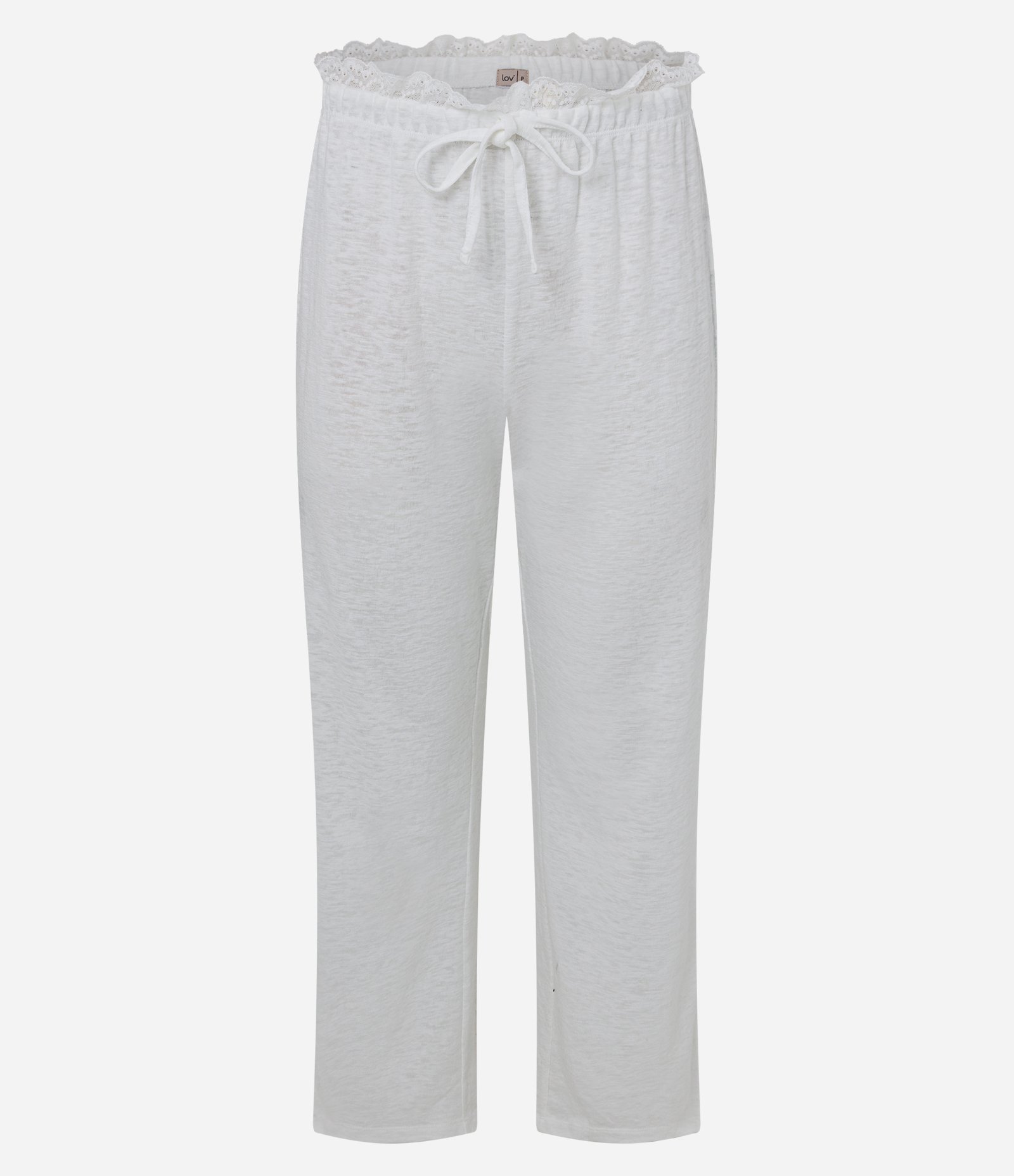 Pijama Longo em Flame com Renda e Abotoamento Frontal Branco 9