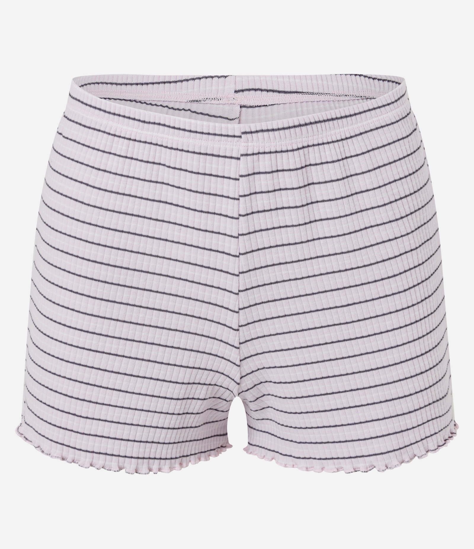 Pijama Short Doll em Ribana com Listras Fio Tinto Roxo 4