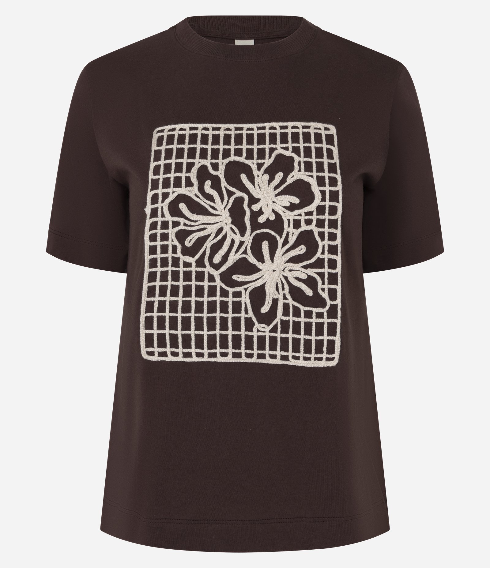 Blusa em Algodão com Bordado Floral Marrom 5