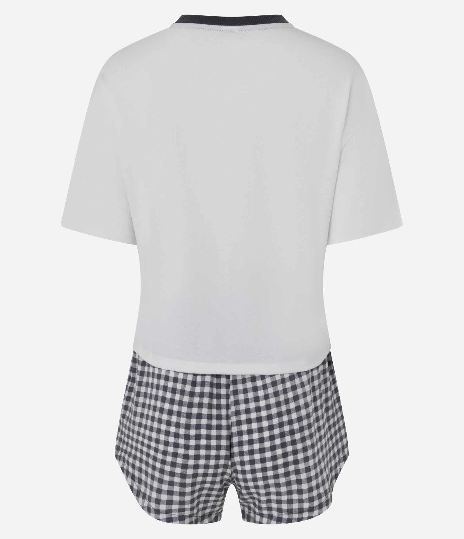 Pijama Curto com Estampa Xadrez e Cachorrinho de Balão Branco/Preto 6