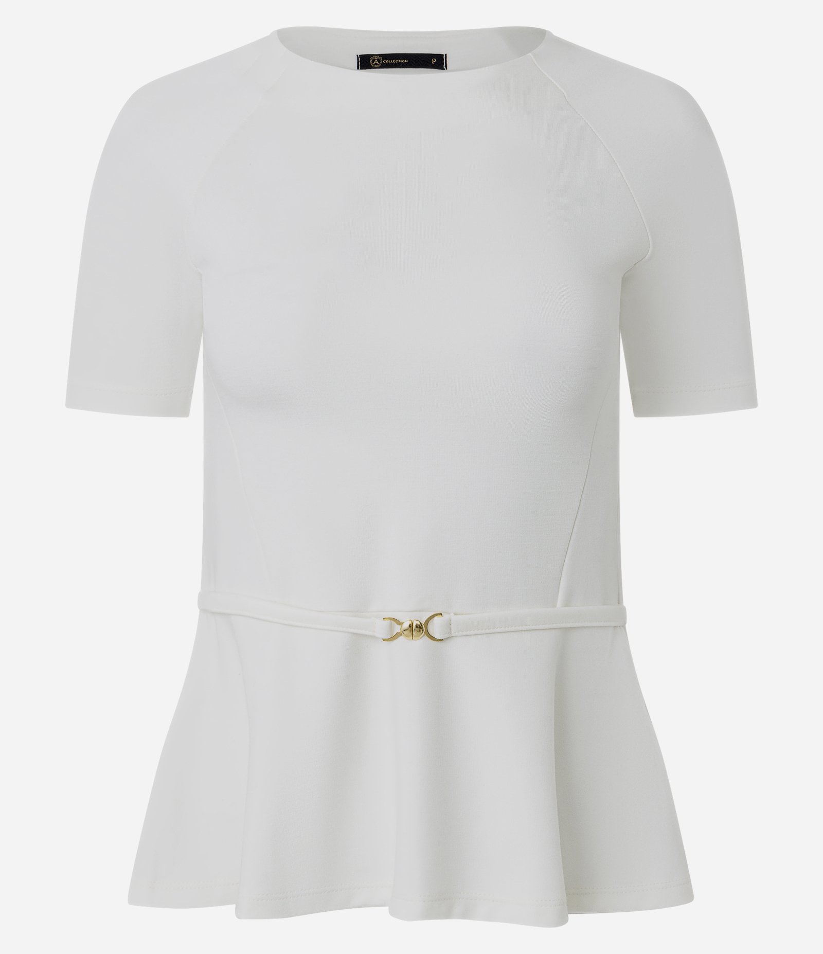 Blusa com Barra Peplum e Cintinho Branco 1