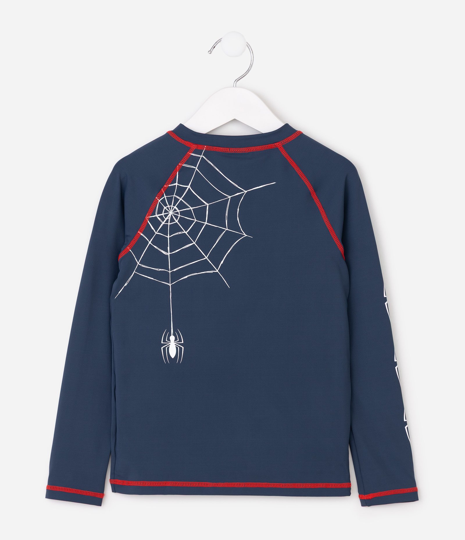 Camiseta Infantil Homem Aranha Proteção UV Estampa Personagem - Tam 4 a 10 Anos Azul 2