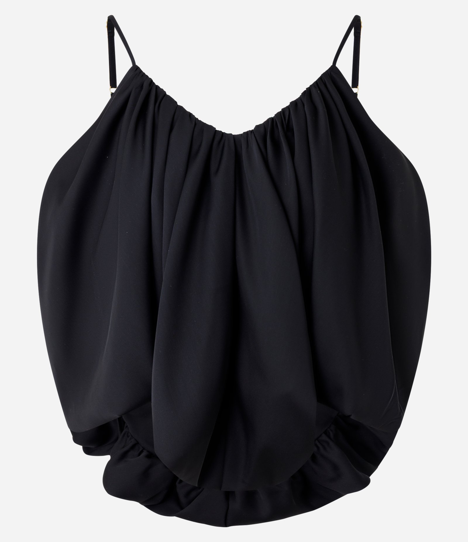 Blusa Balonê em Crepe com Alças Finas Preto 5