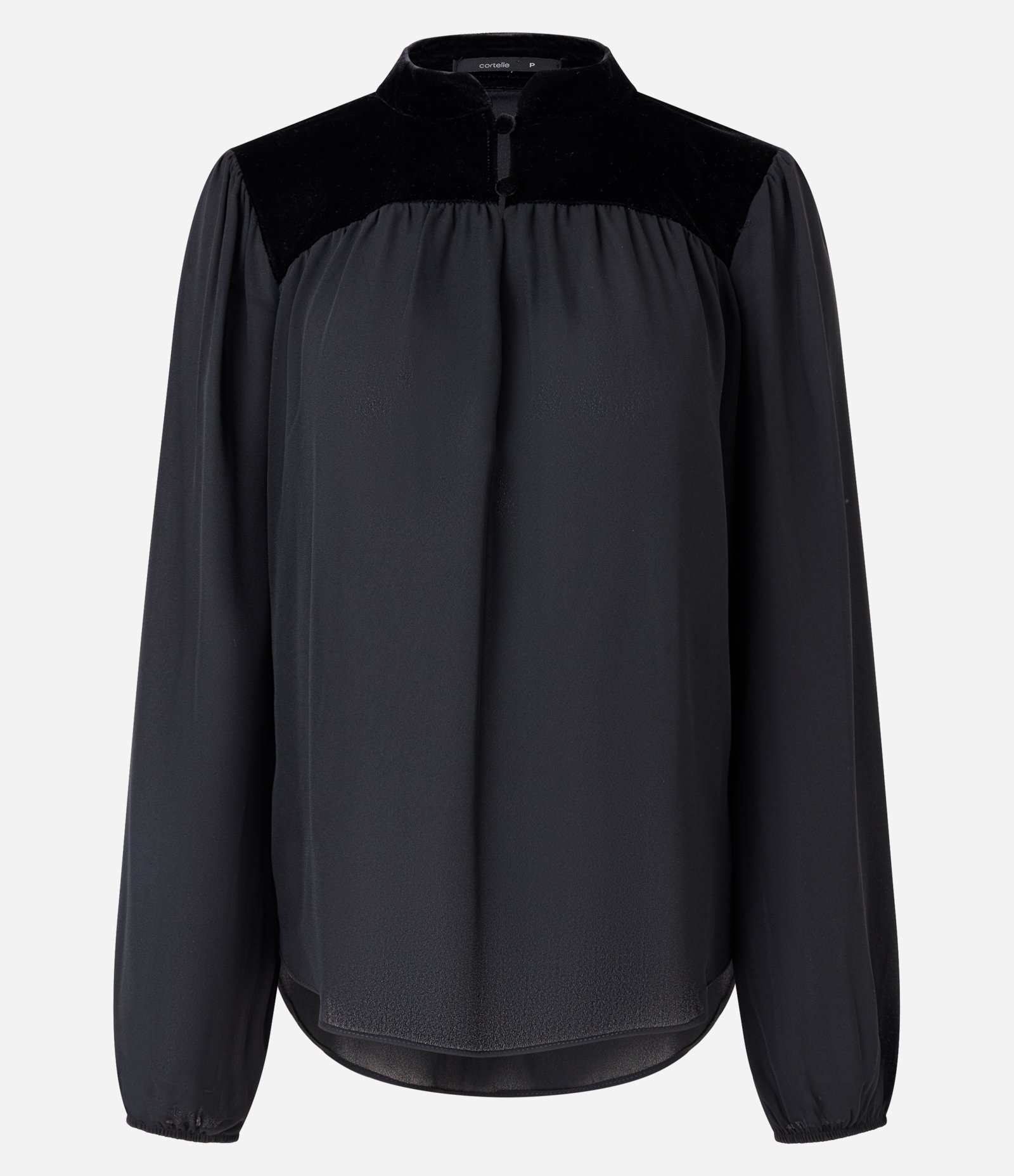 Blusa com Recorte Superior em Veludo Preto 5