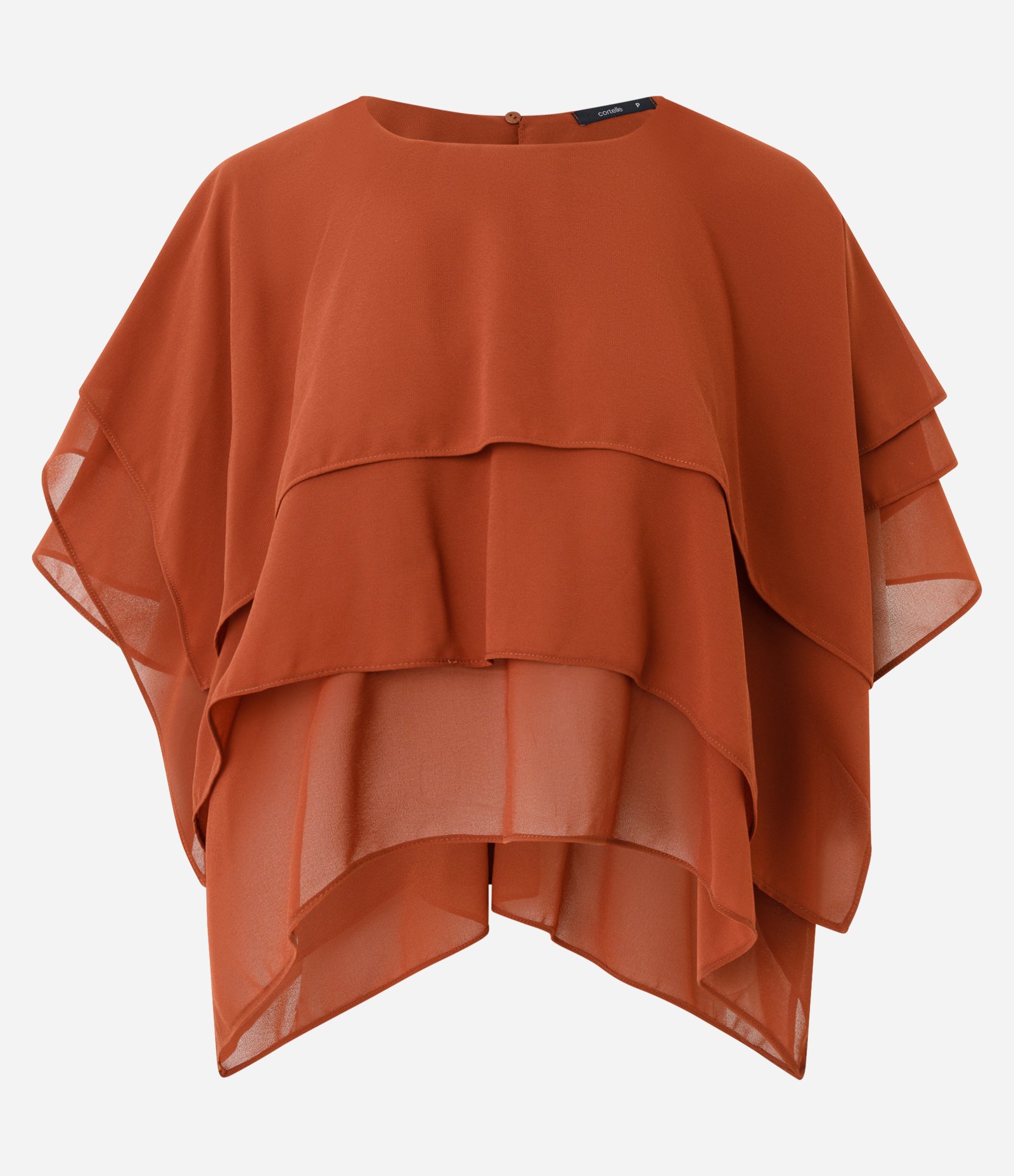 Blusa em Chiffon com Camadas Sobrepostas Laranja 4