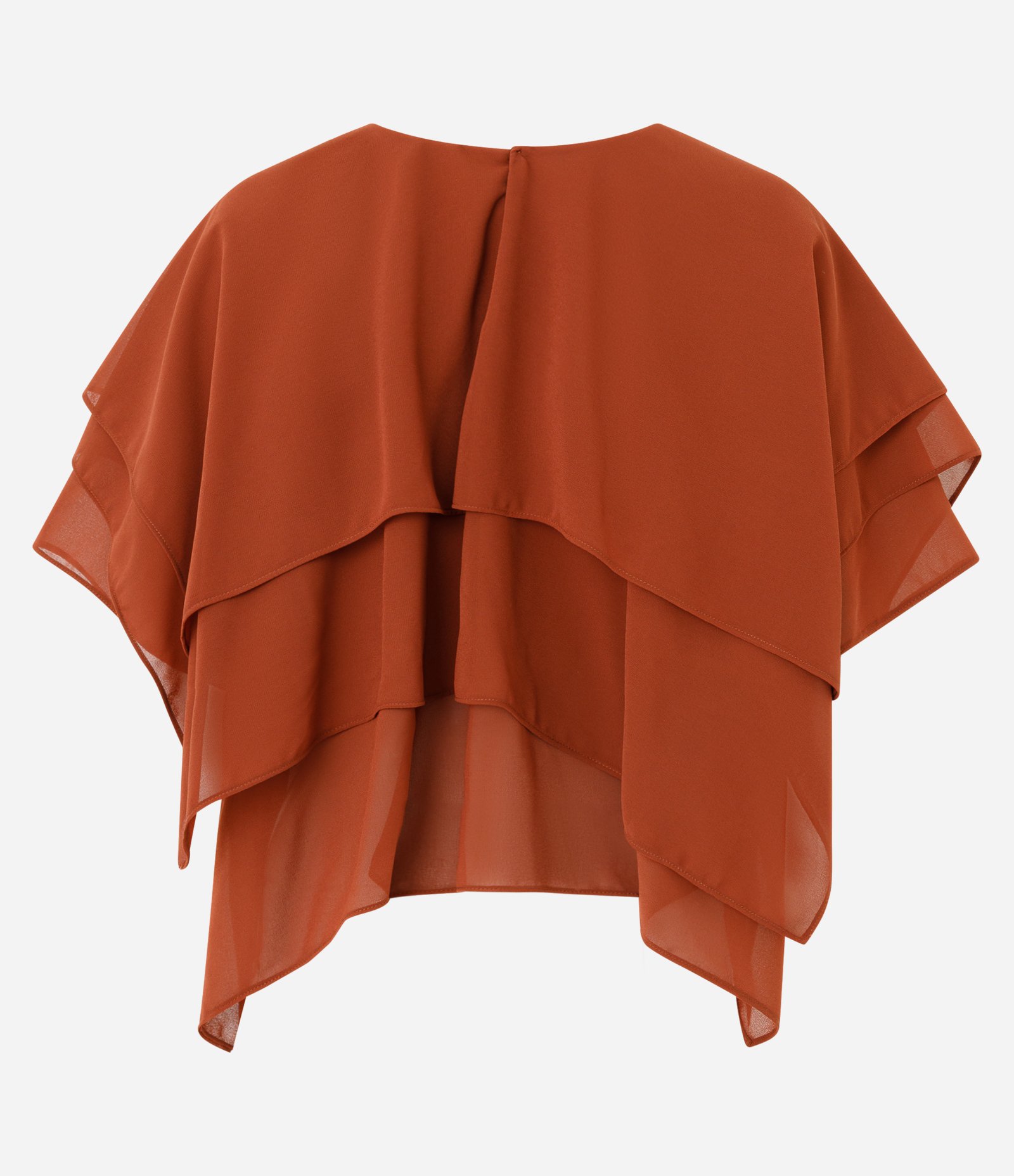 Blusa em Chiffon com Camadas Sobrepostas Laranja 5