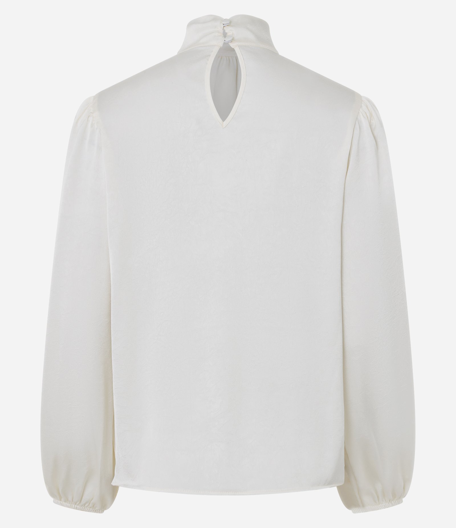 Camisa com Gola Laço e Mangas Longas Amplas Branco 5