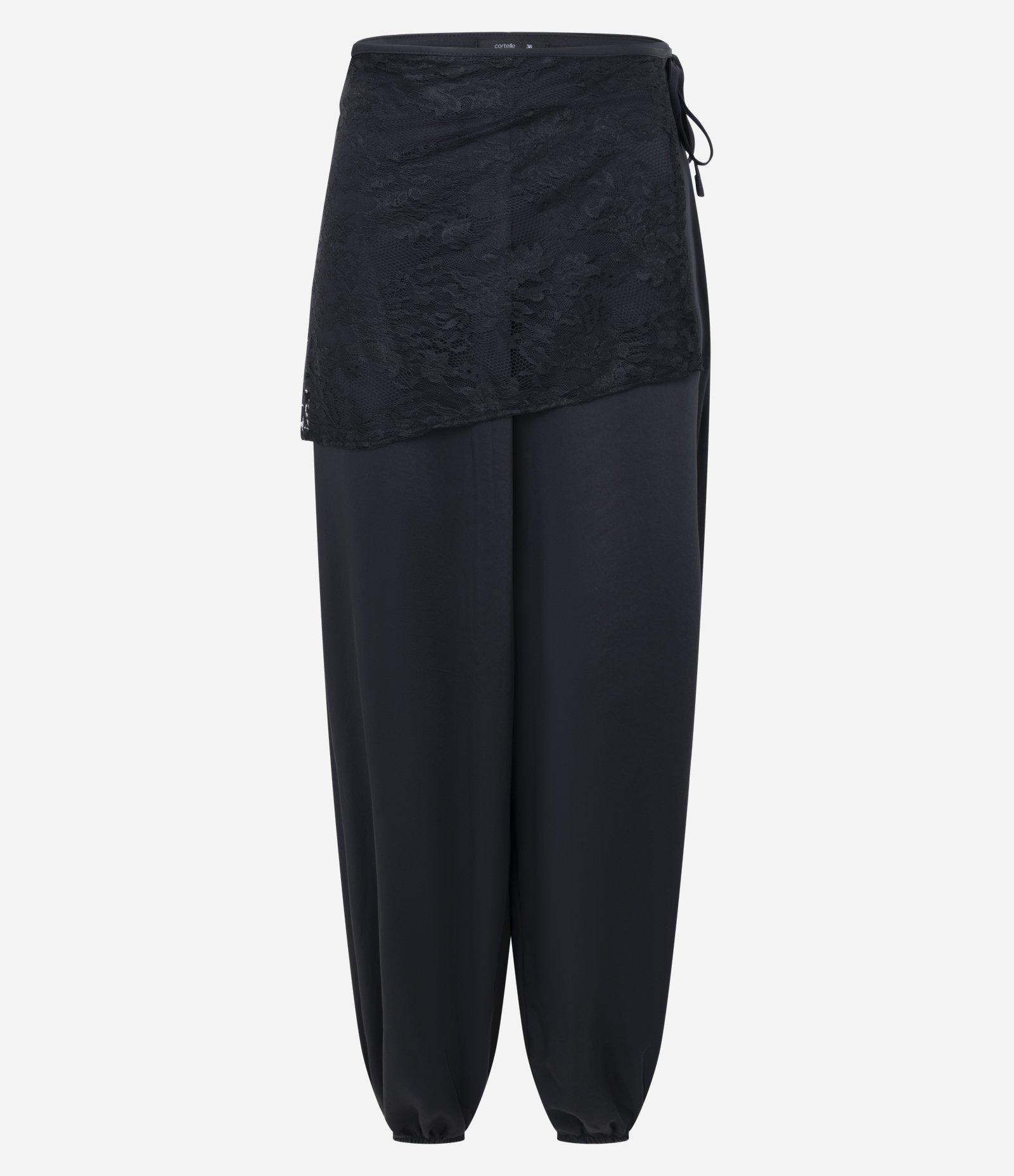 Calça Aladim Acetinada com Lenço em Renda no Cós Preto 5