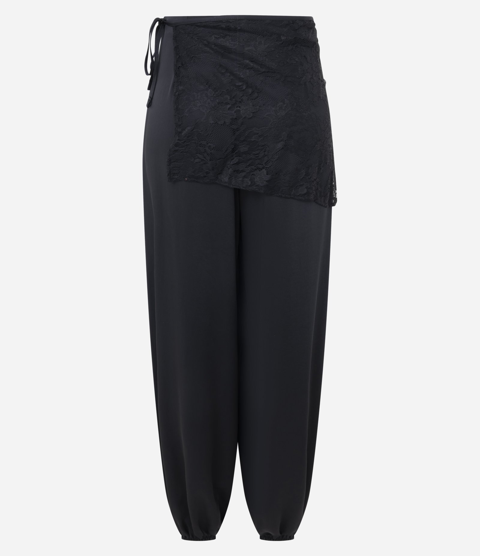 Calça Aladim Acetinada com Lenço em Renda no Cós Preto 7