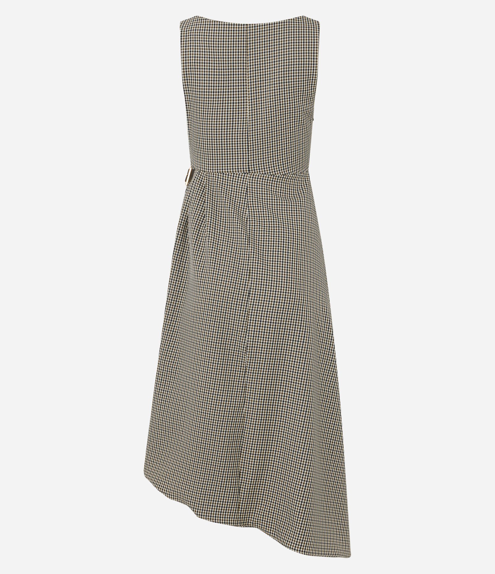 Vestido com Barra Assimétrica e Estampa Xadrez Verde 5