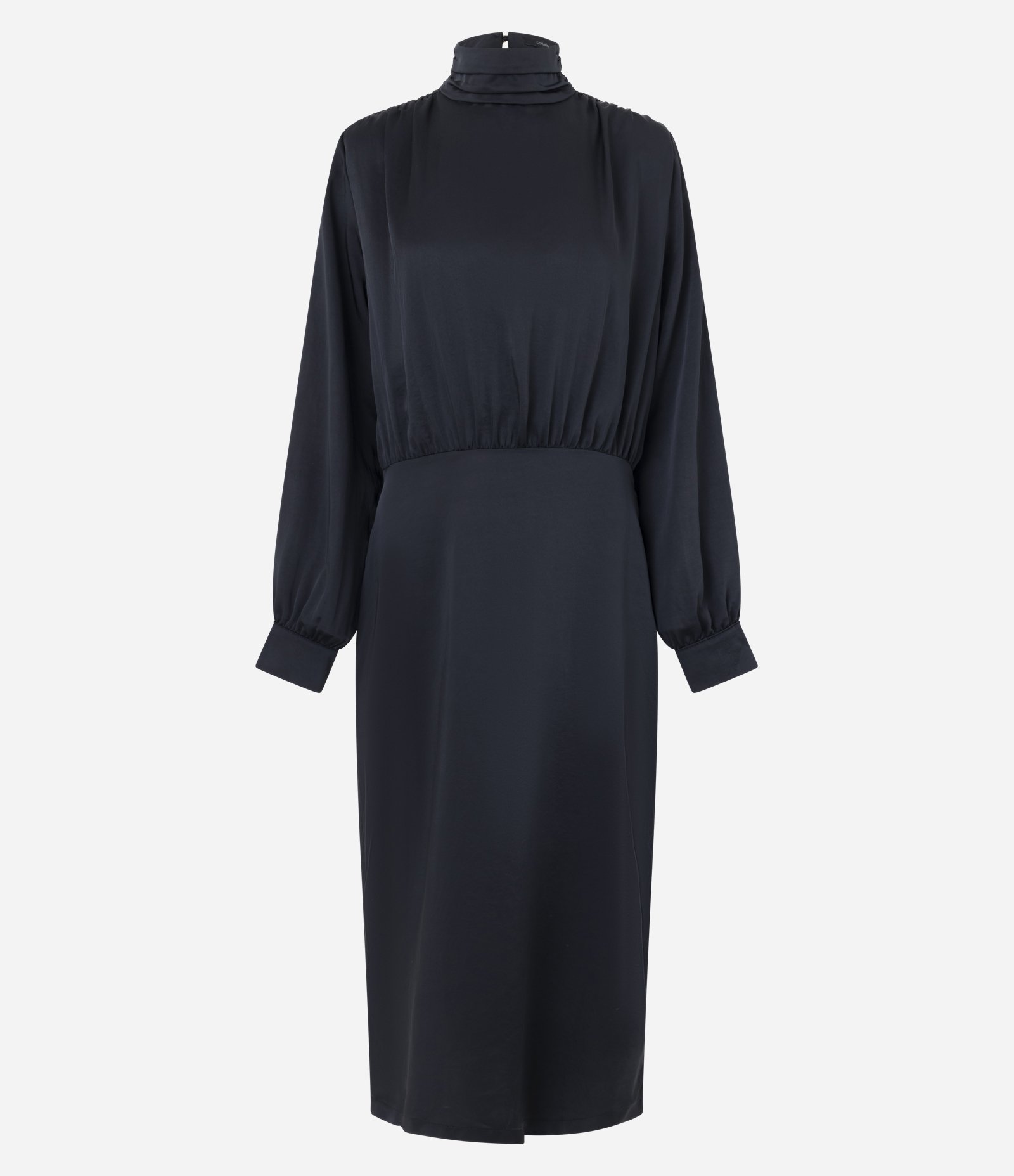 Vestido Longo Acetinado com Decote Degagê nas Costas Preto 6