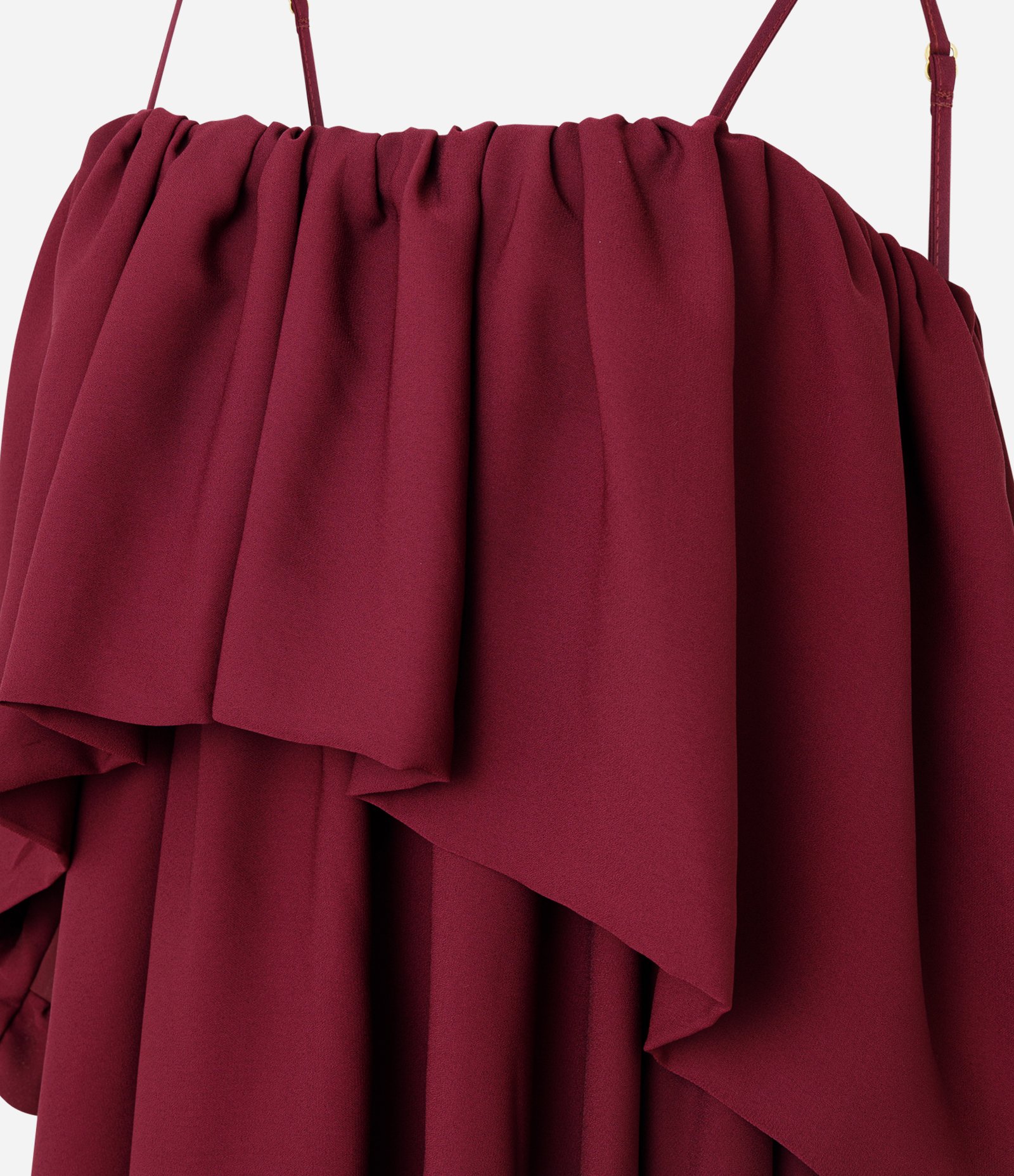 Vestido Amplo em Chiffon com Camadas Vermelho 2