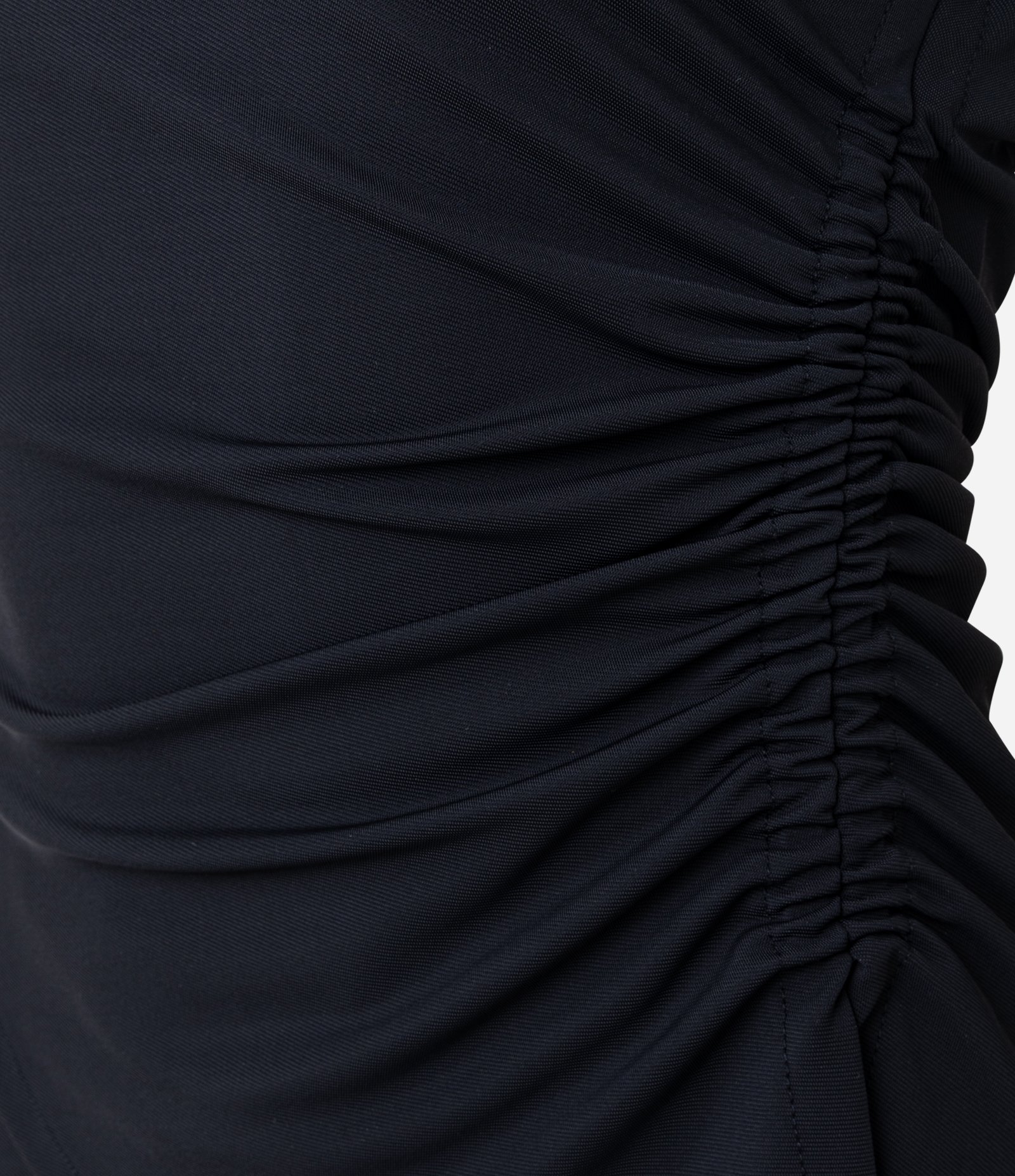 Vestido Longo com Fenda Traseira e Drapeado Lateral Preto 2