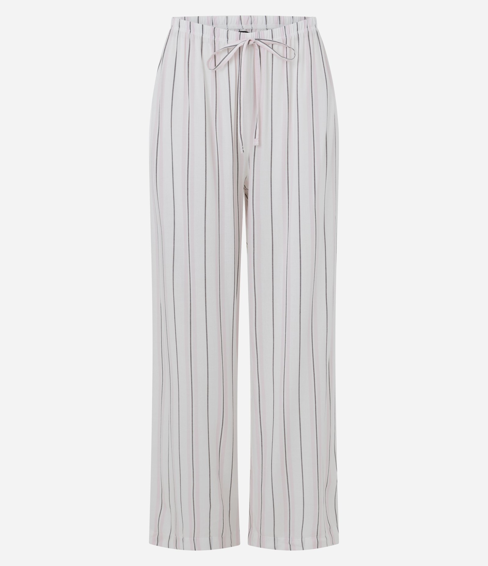 Calça de Pijama em Viscose com Estampa de Listras Branco 1
