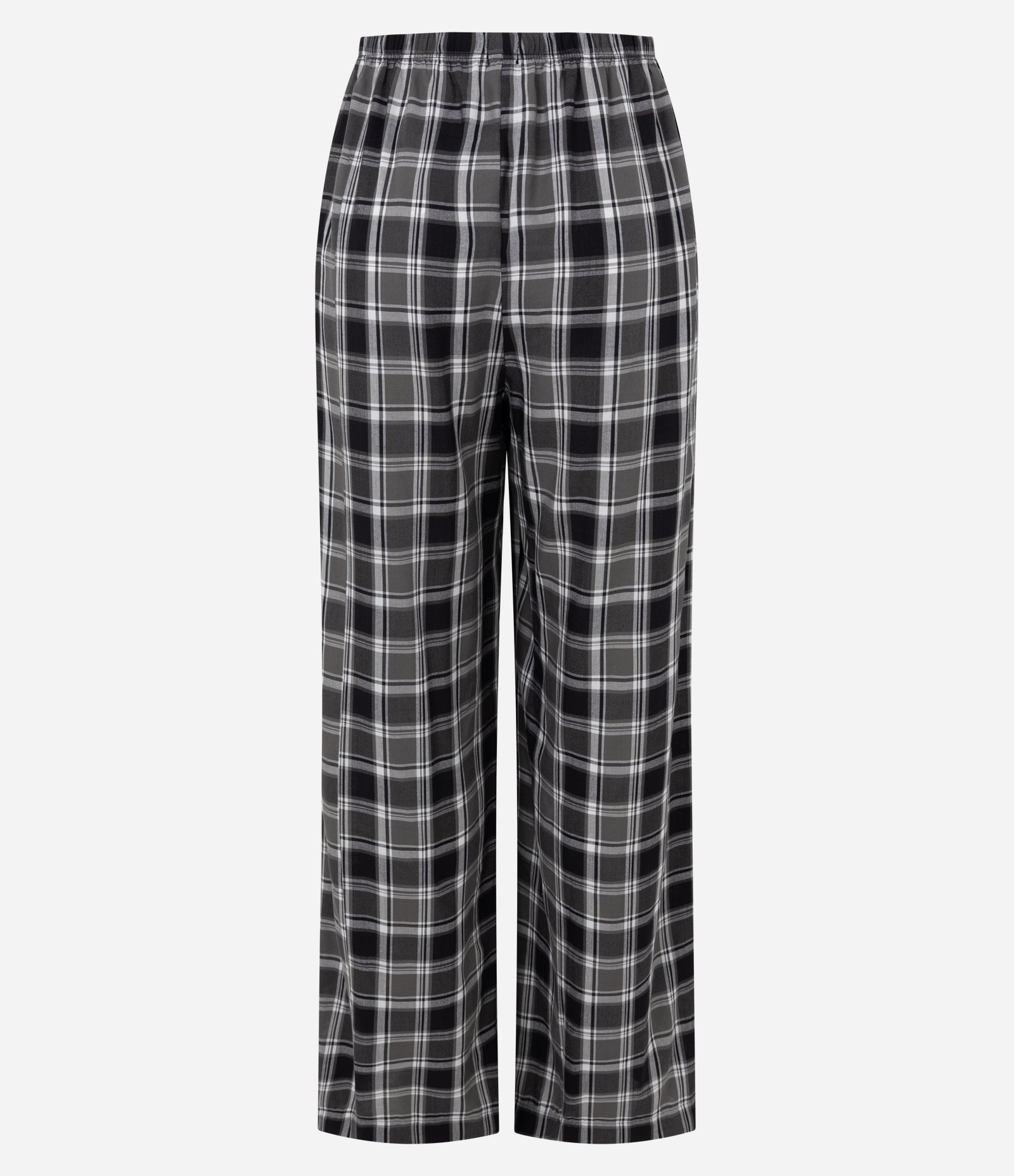 Calça de Pijama em Viscose com Estampa Xadrez Preto 2