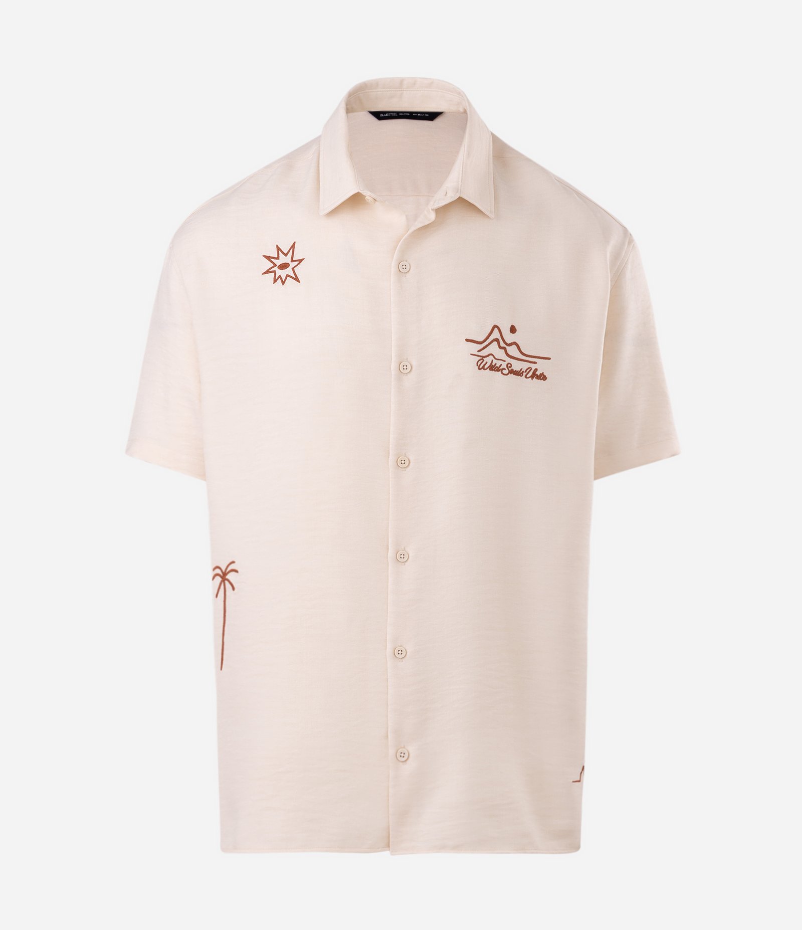 Camisa Relaxed com Ícones Praianos Bege 5